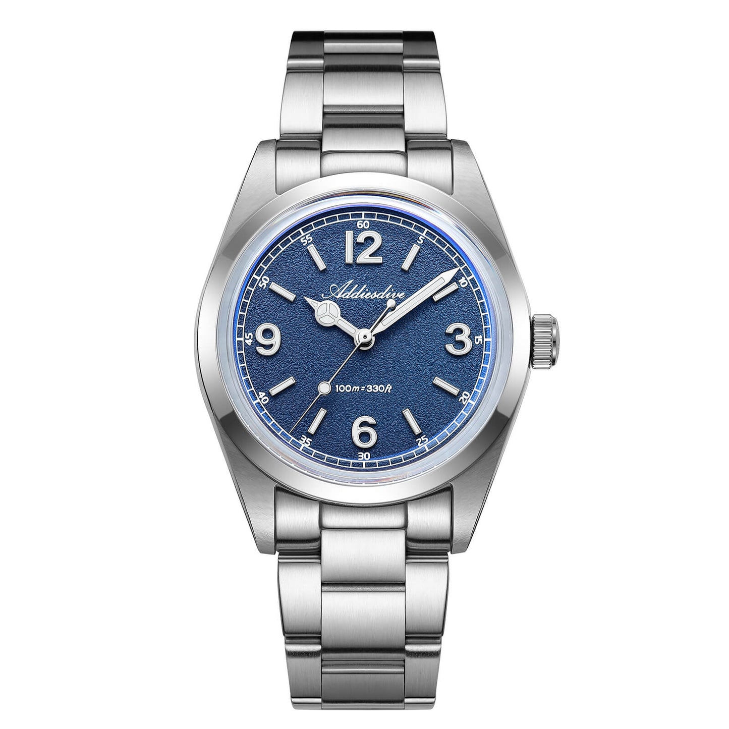 Esfera texturizada estilo arena – ADDIESDIVE AD2518 Reloj de campo VH31 de 36 mm