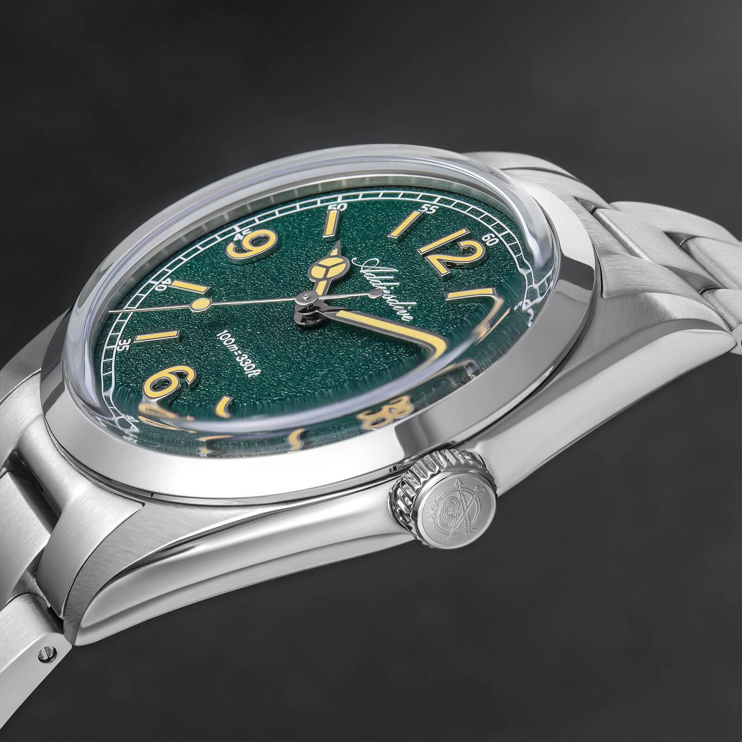 Esfera texturizada estilo arena – ADDIESDIVE AD2518 Reloj de campo VH31 de 36 mm