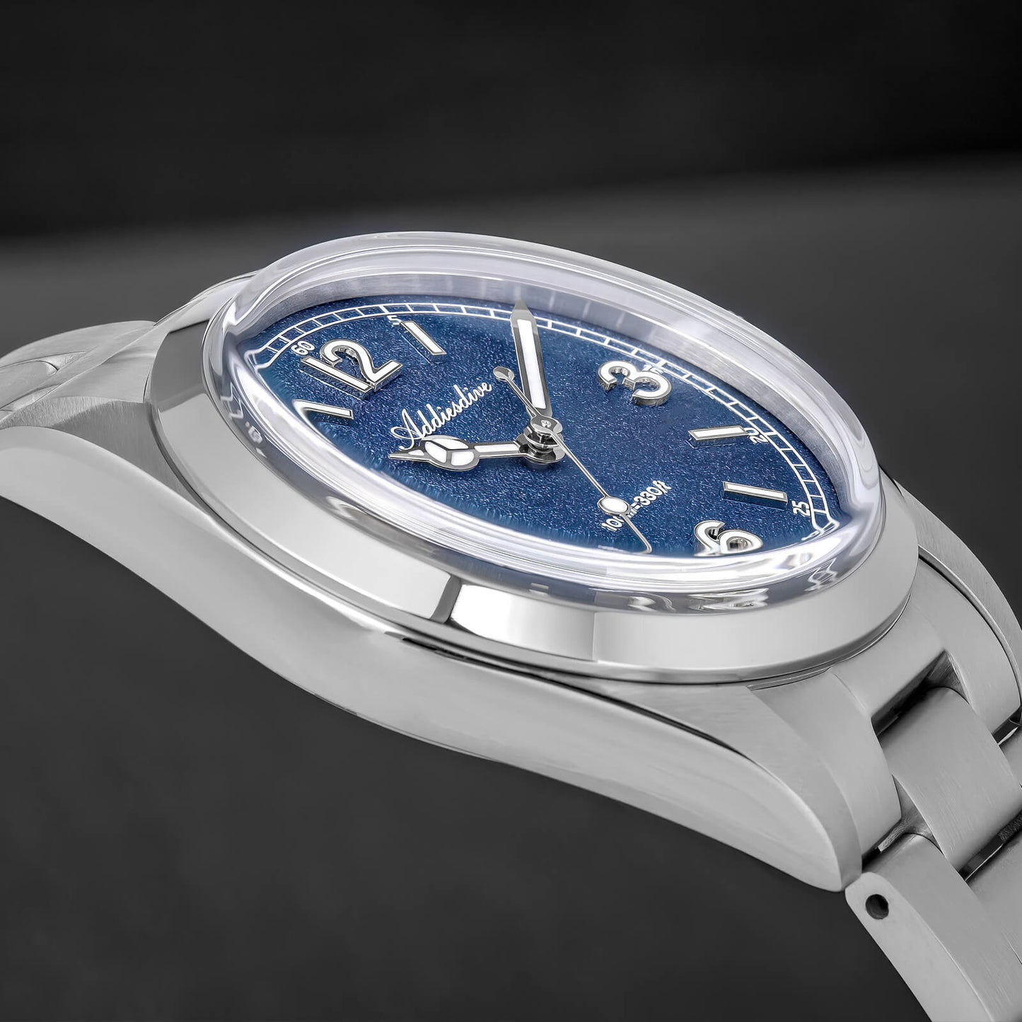 Esfera texturizada estilo arena – ADDIESDIVE AD2518 Reloj de campo VH31 de 36 mm