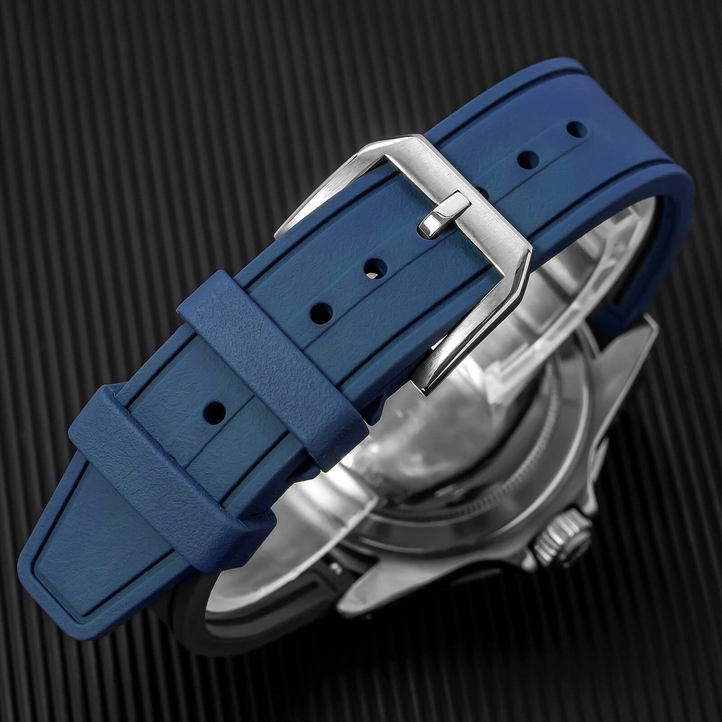 ADDIESDIVE AD2516 – Cronógrafo VK64 de 38 mm de tres subesferas con esfera azul marino / verde bosque para hombre