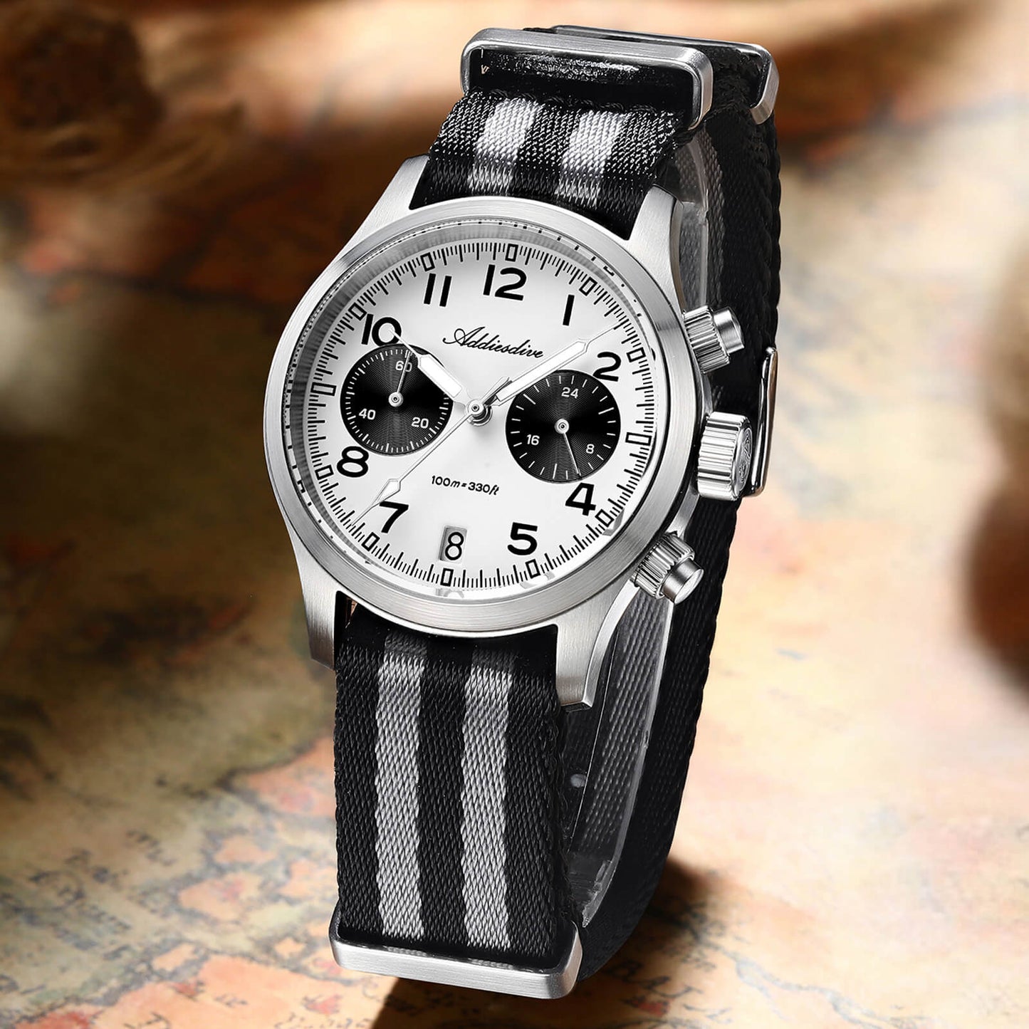 AD2538 – Cronógrafo Retro Casual 39 mm VK64 Addiesdive