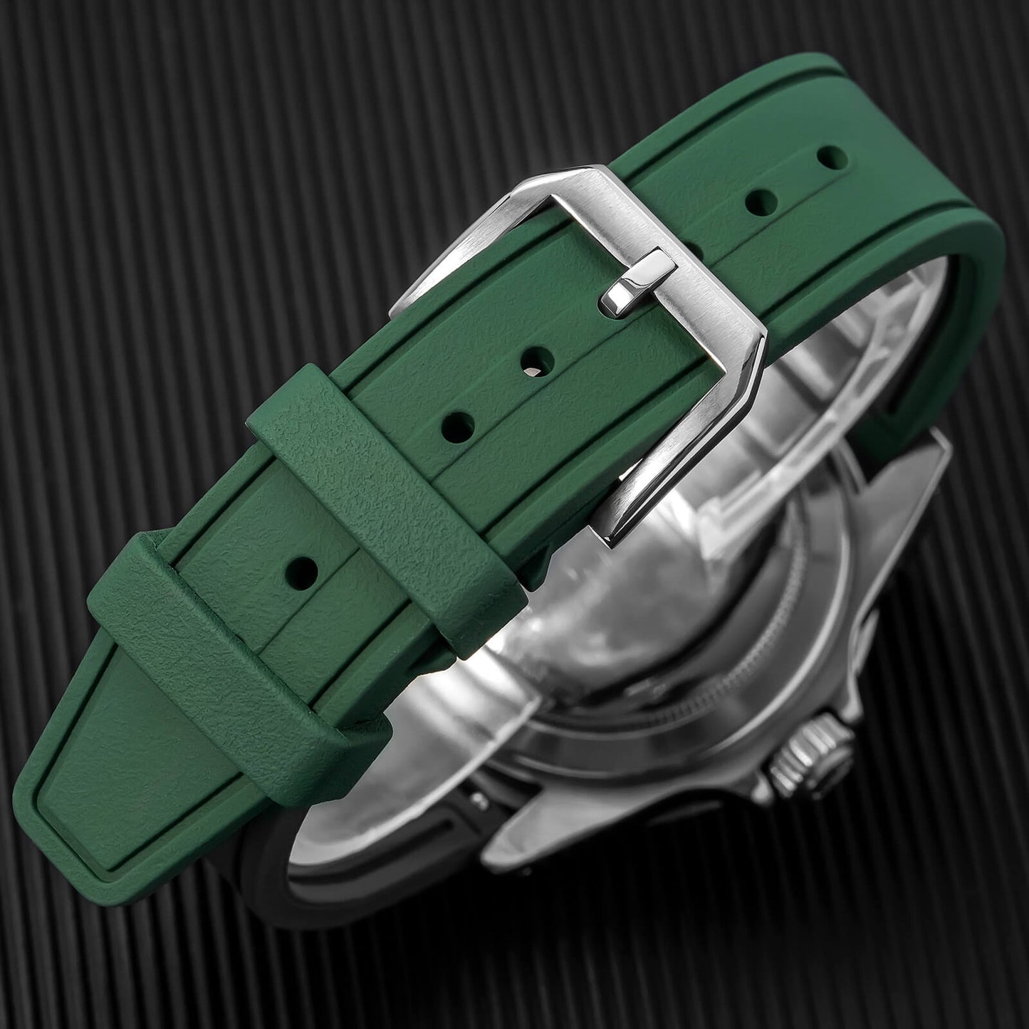 ADDIESDIVE AD2516 – Cronógrafo VK64 de 38 mm de tres subesferas con esfera azul marino / verde bosque para hombre