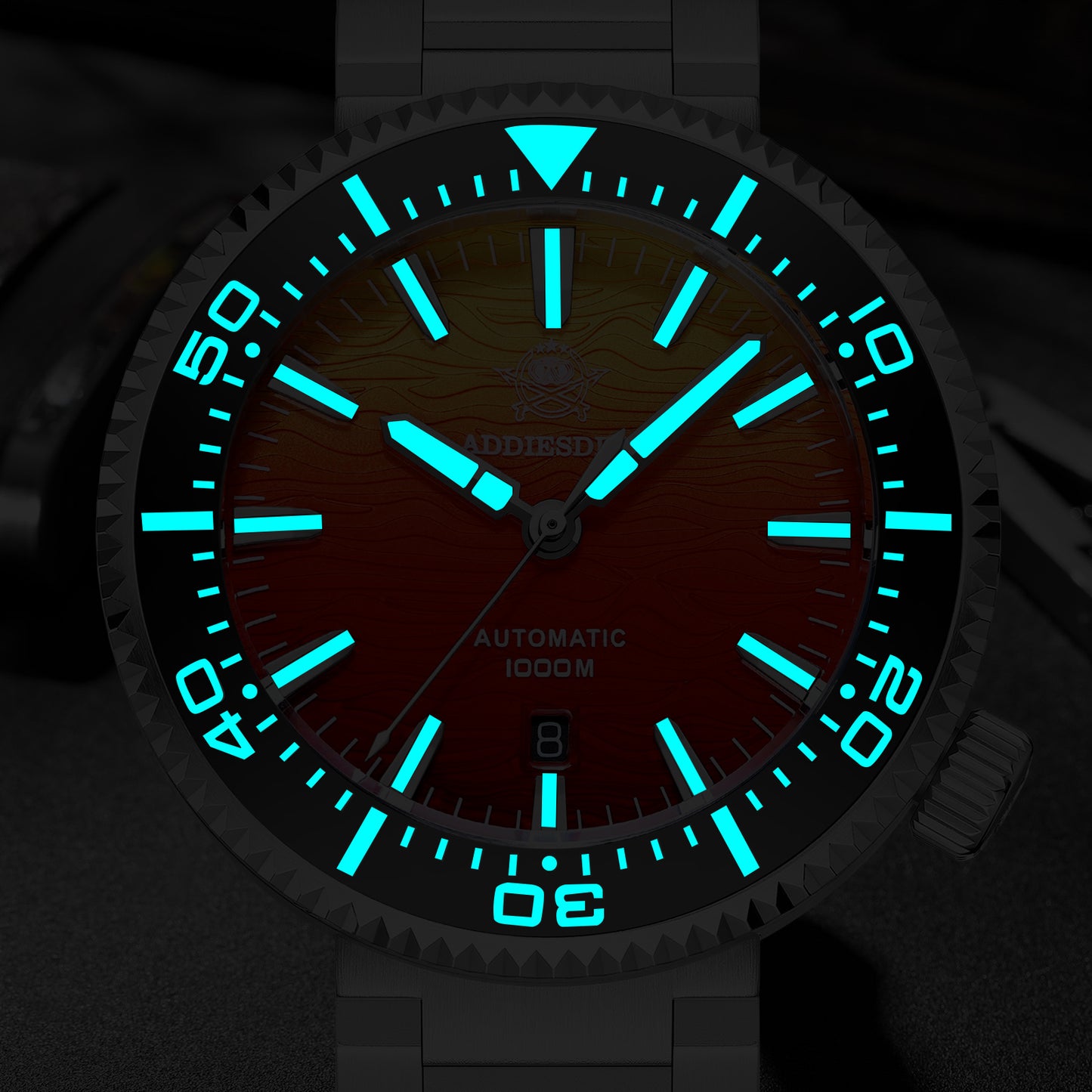 Addiesdive Reloj Buceo 46 mm AD2526 – Elegante Esfera Degradada, Automático Japonés 8215