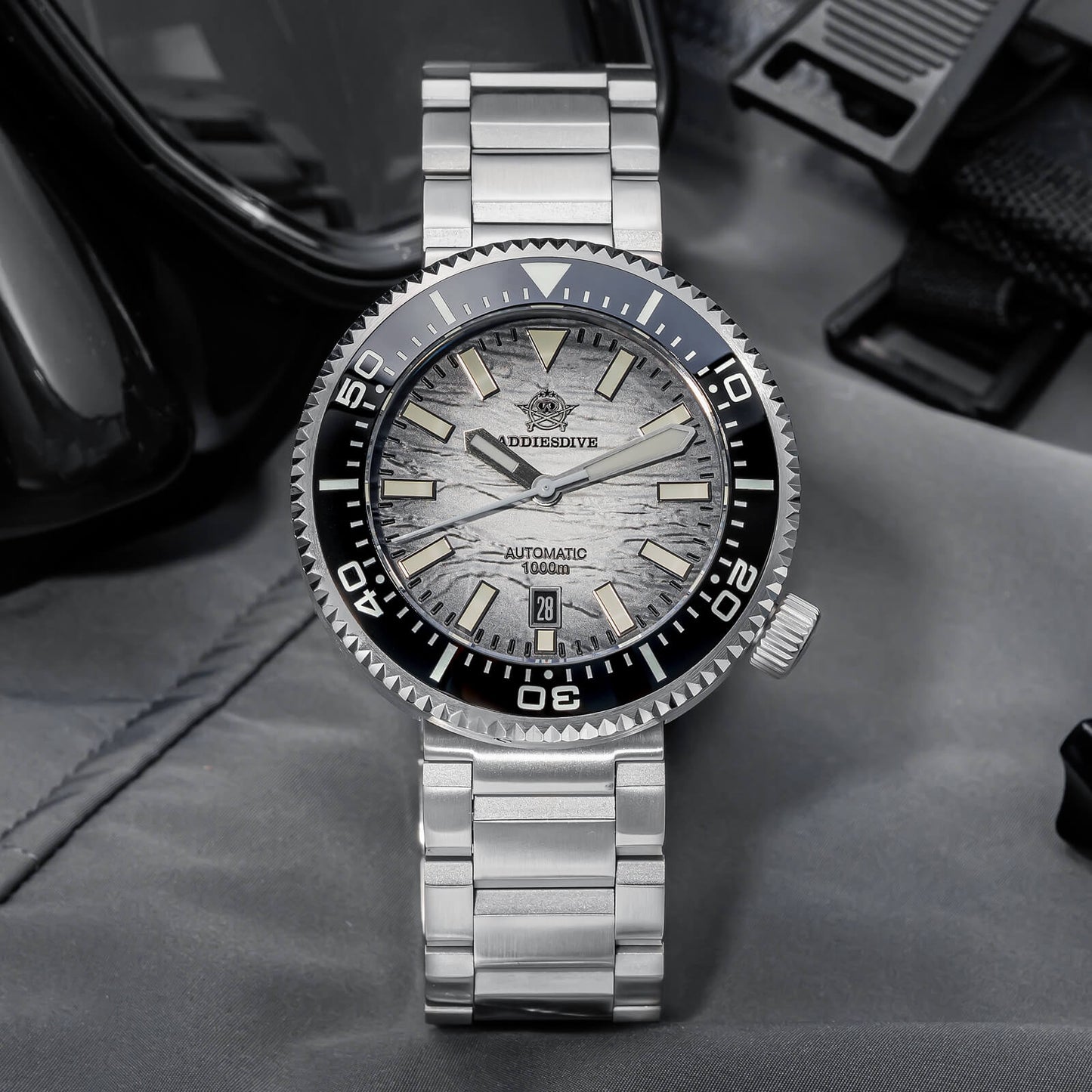 ★Especial Graduación★Addiesdive Reloj de buceo 46mm 1000m AD2069-Blanco-