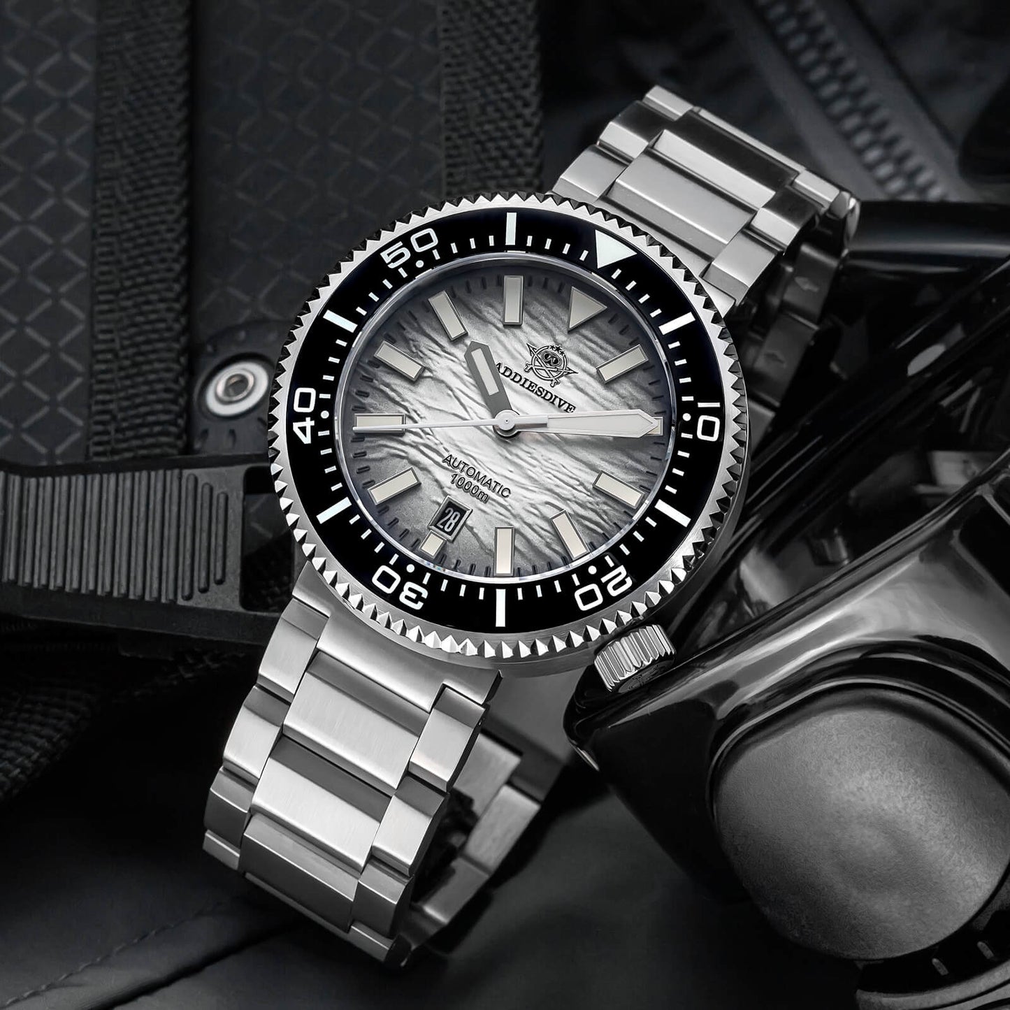 ★Especial Graduación★Addiesdive Reloj de buceo 46mm 1000m AD2069-Blanco-