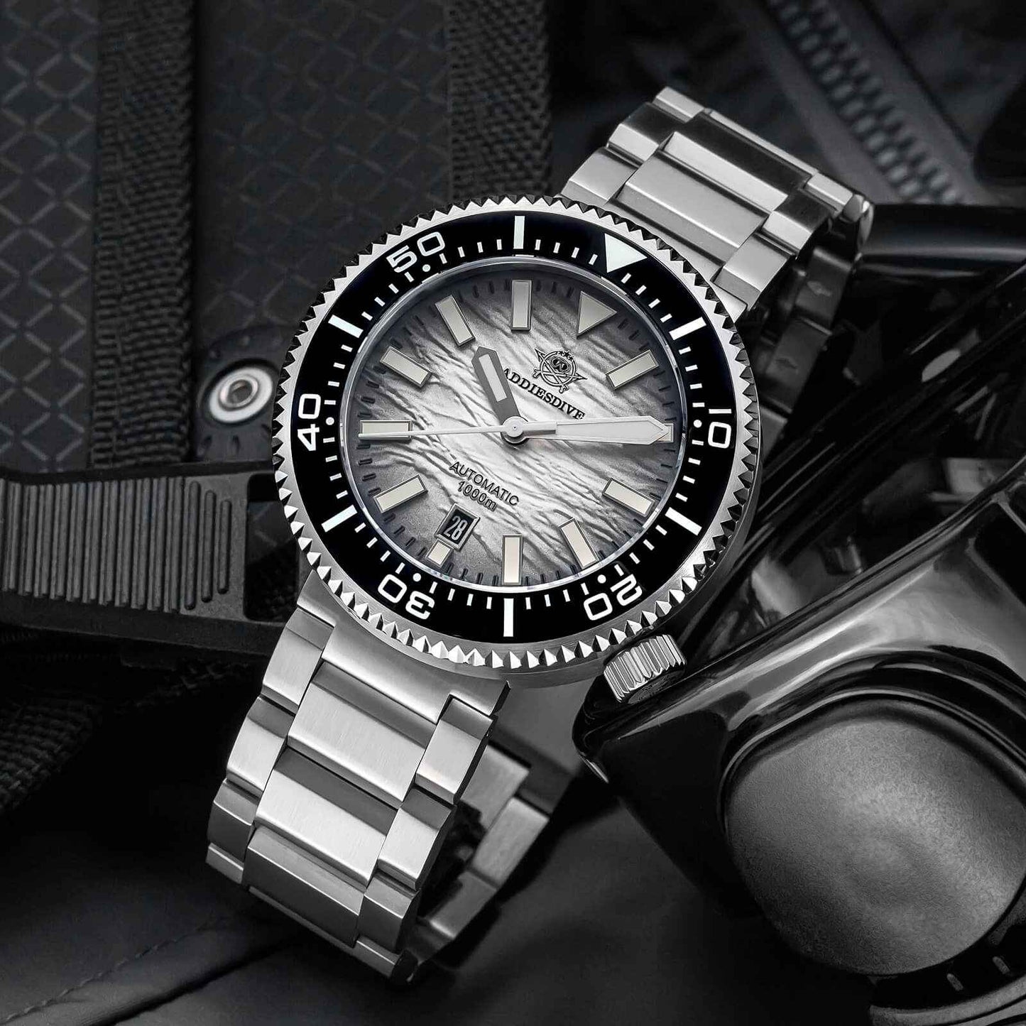 ★Especial Graduación★Addiesdive Reloj de buceo 46mm 1000m AD2069-Blanco-