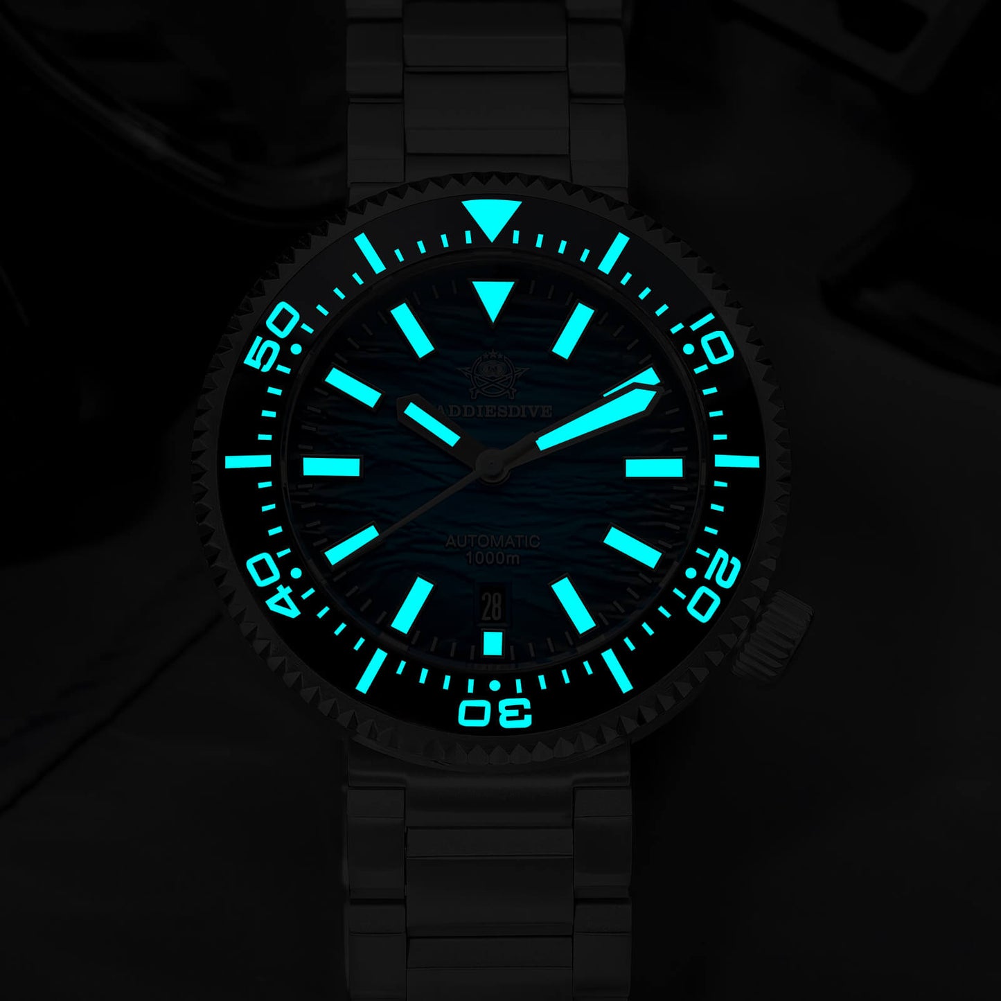 ★Especial Graduación★Addiesdive Reloj de buceo 46mm 1000m AD2069-Blanco-