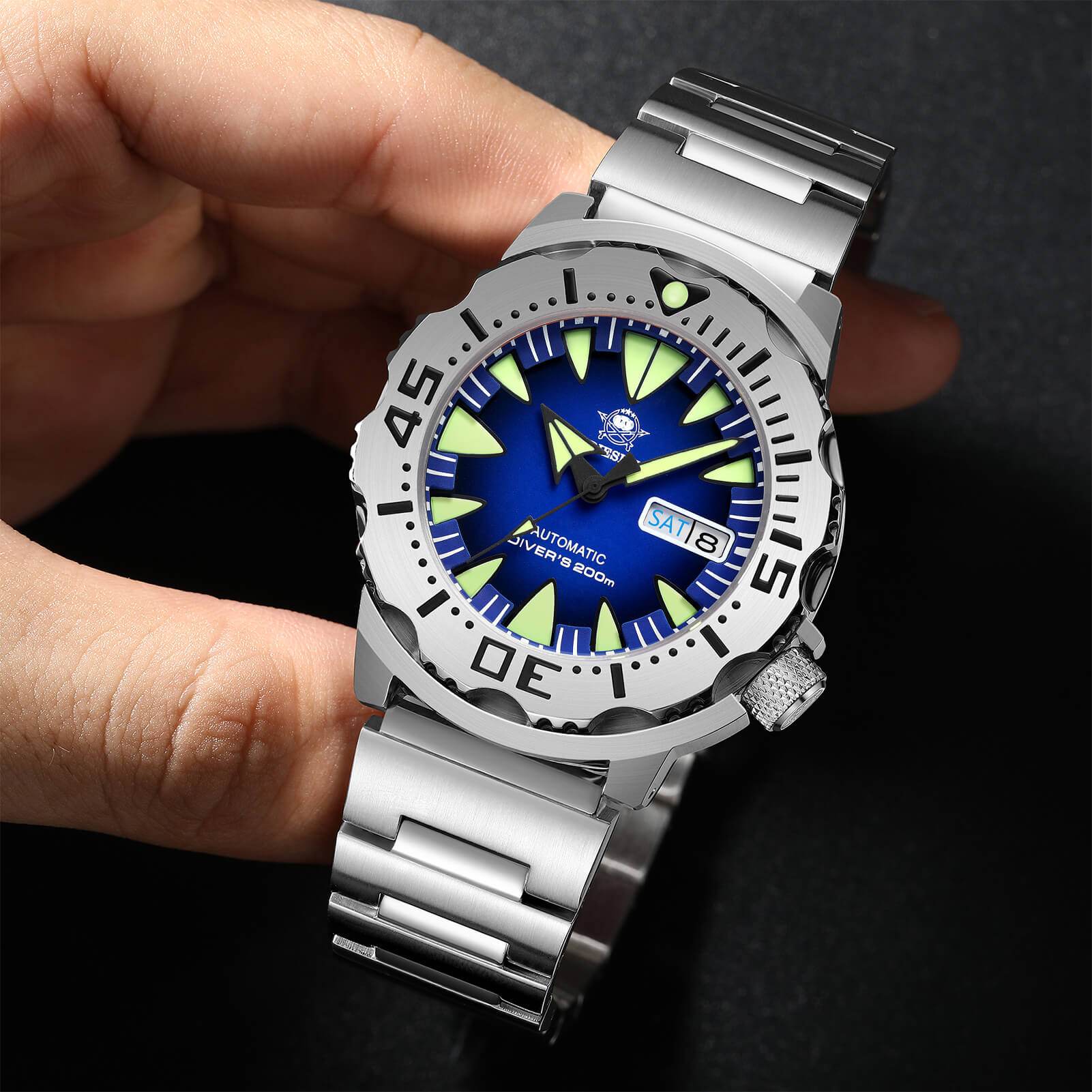 ADDIESDIVE ADDIESDIVE® Monster Relojes automáticos de buceo para hombre (AD2103)-Naranja-