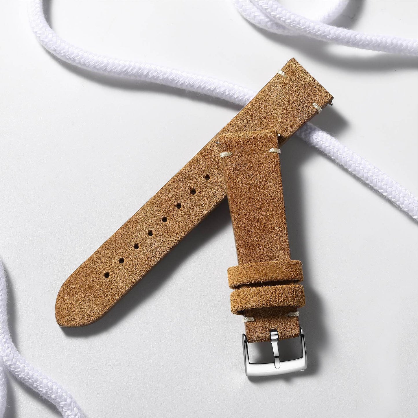 ADDIESDIVE Correa de piel con hebilla, 20mm Pin Buckle Watch Band-divers watch-