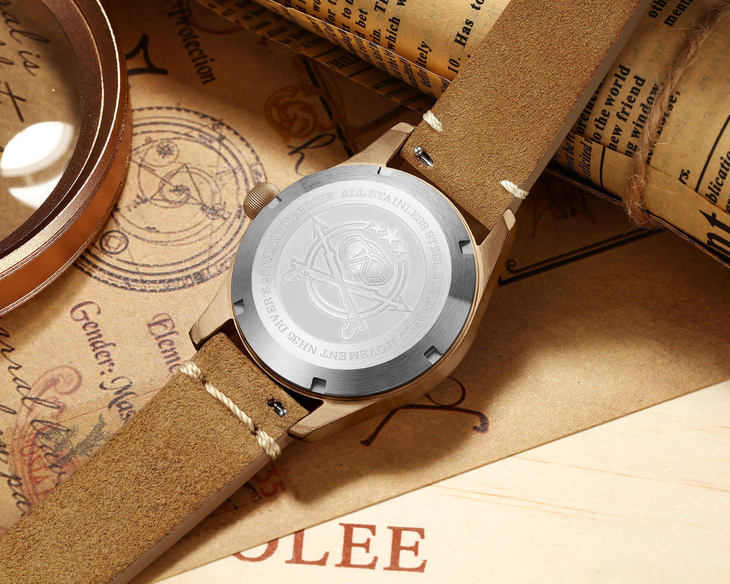 ADDIESDIVE® Reloj 39mm Bronce Hombre(AD2114)-