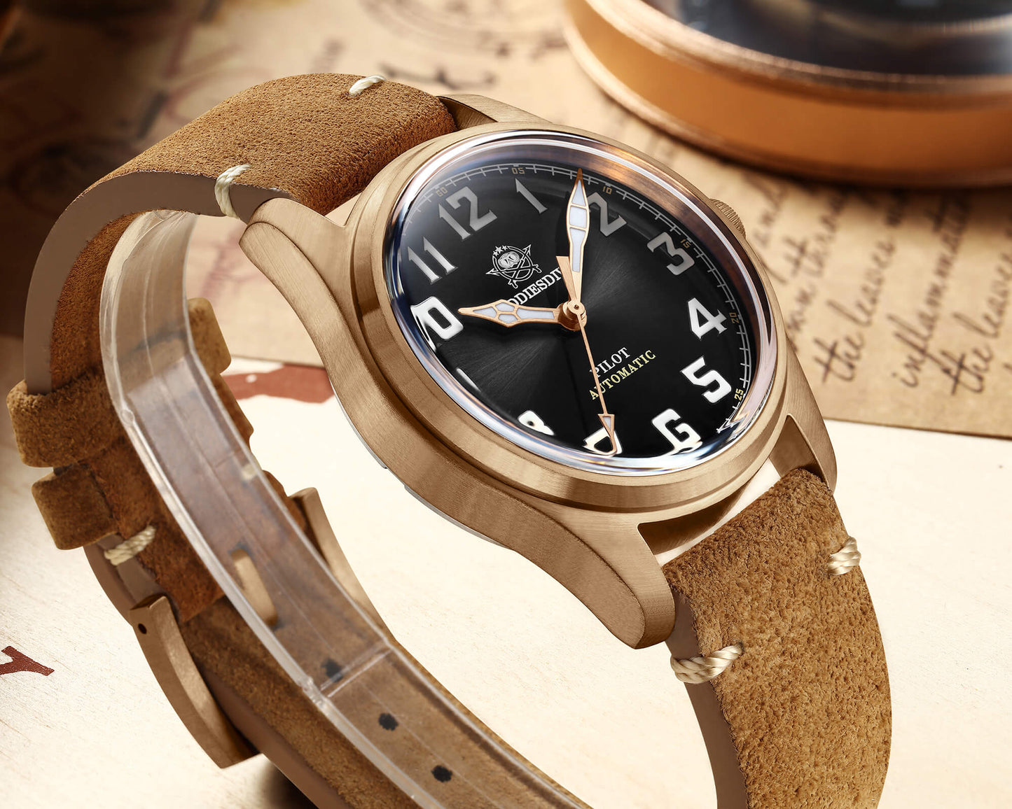 ADDIESDIVE® Reloj 39mm Bronce Hombre(AD2114)-