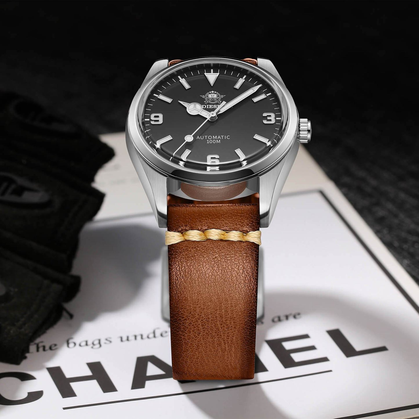 ADDIESDIVE Reloj automático 38mm 100M (AD2112-correa de piel )-watch-