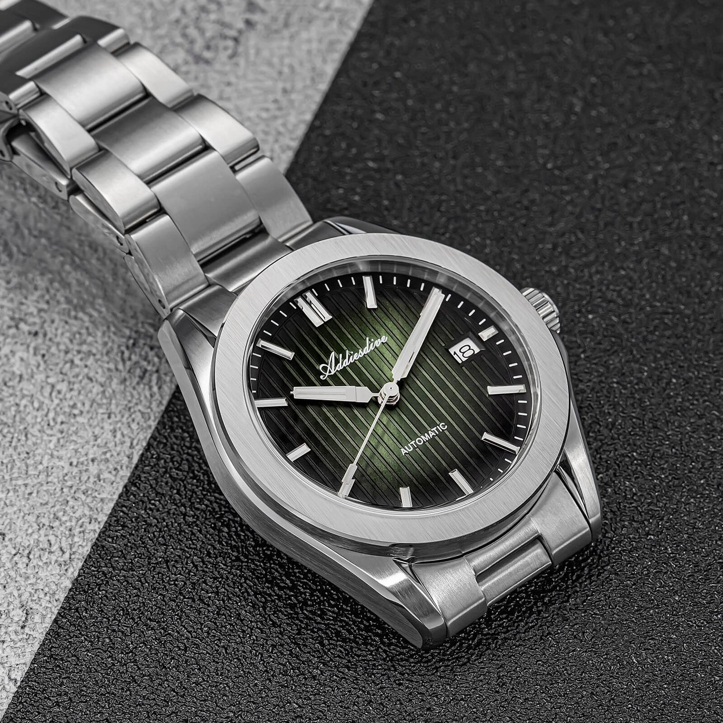 ADDIESDIVE Reloj automático NH35 de 38 mm AD2080-Negro-