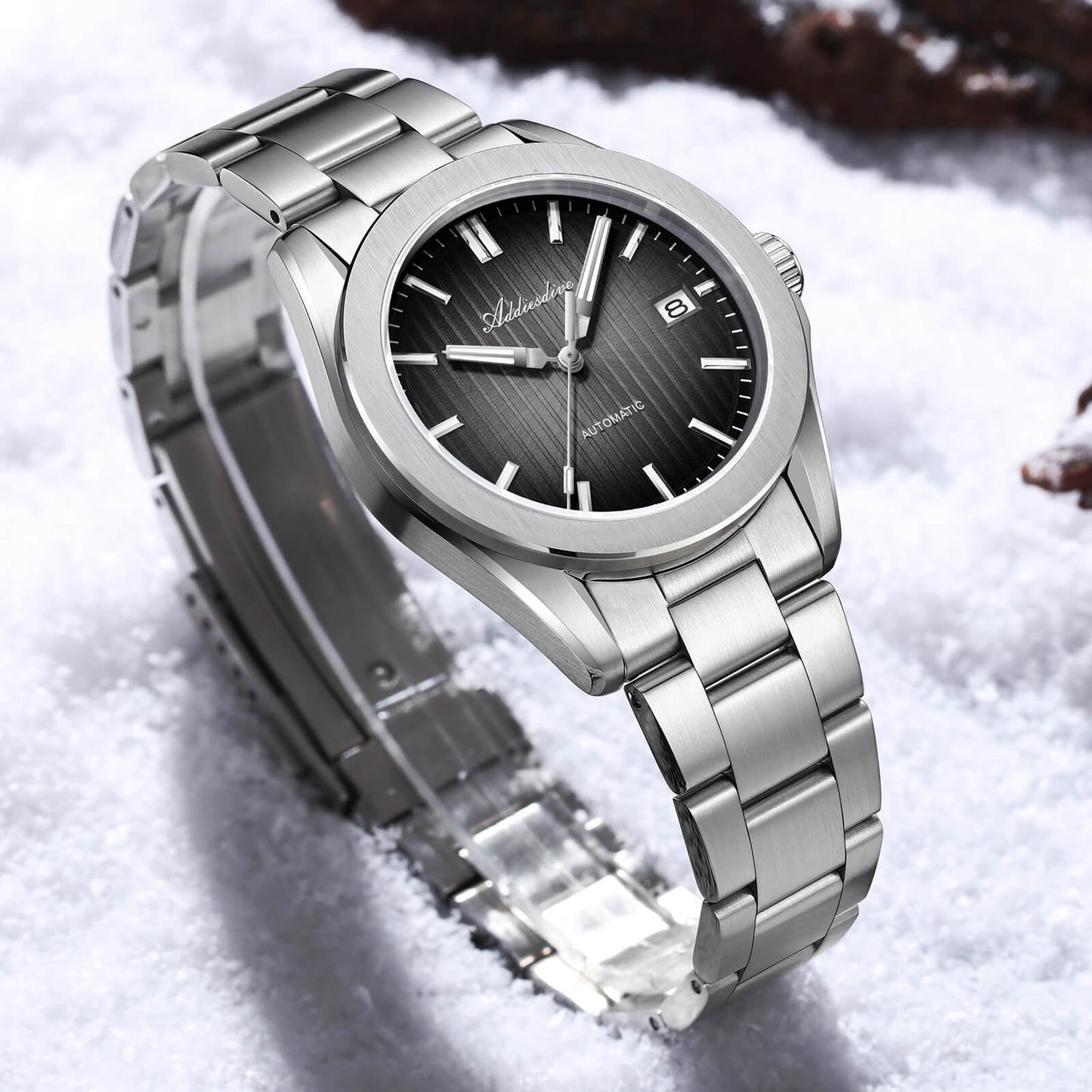 ADDIESDIVE Reloj automático NH35 de 38 mm AD2080-Negro-