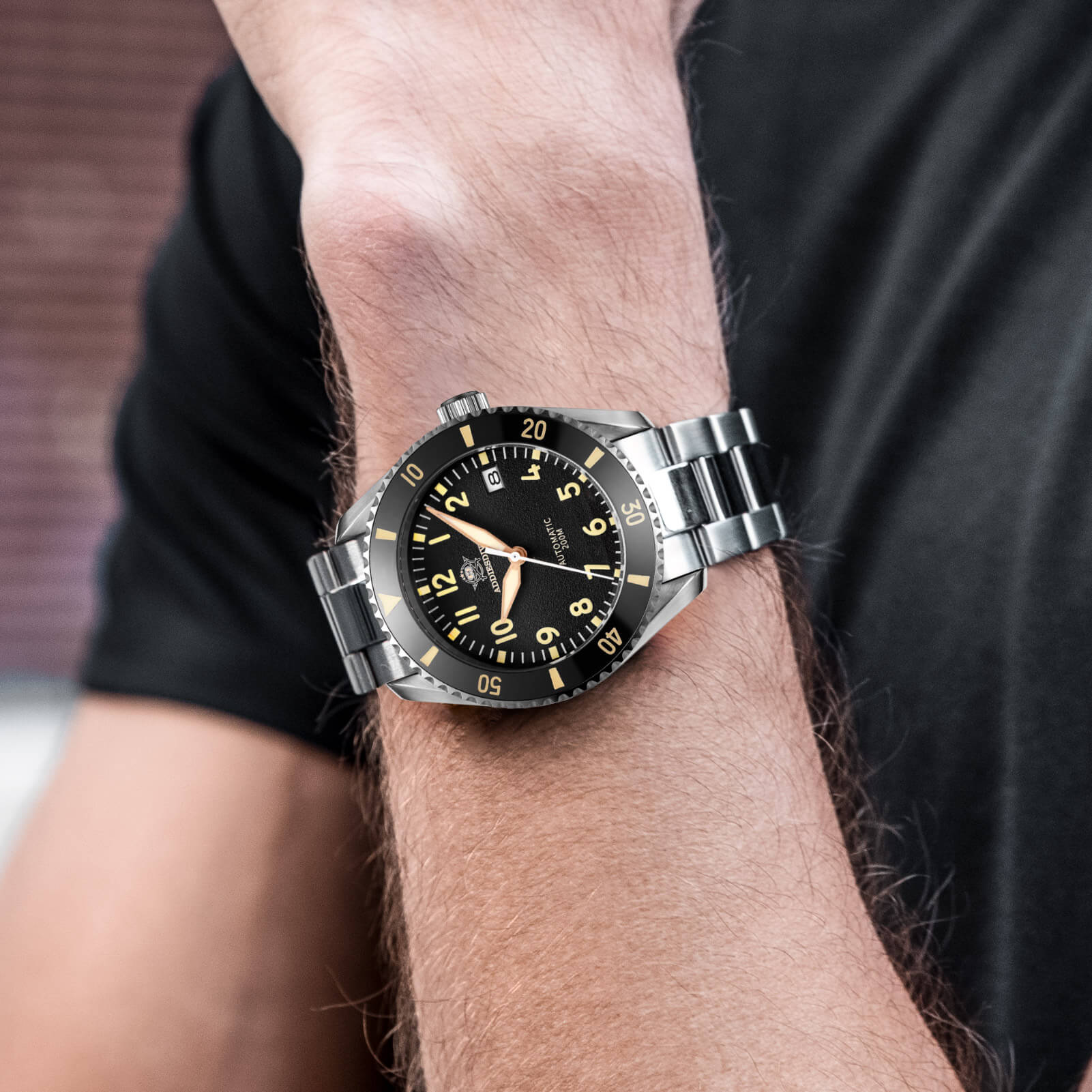 ADDIESDIVE Reloj automático para hombre Diver 200M (MY-H9)-watch-Correa de cuero-