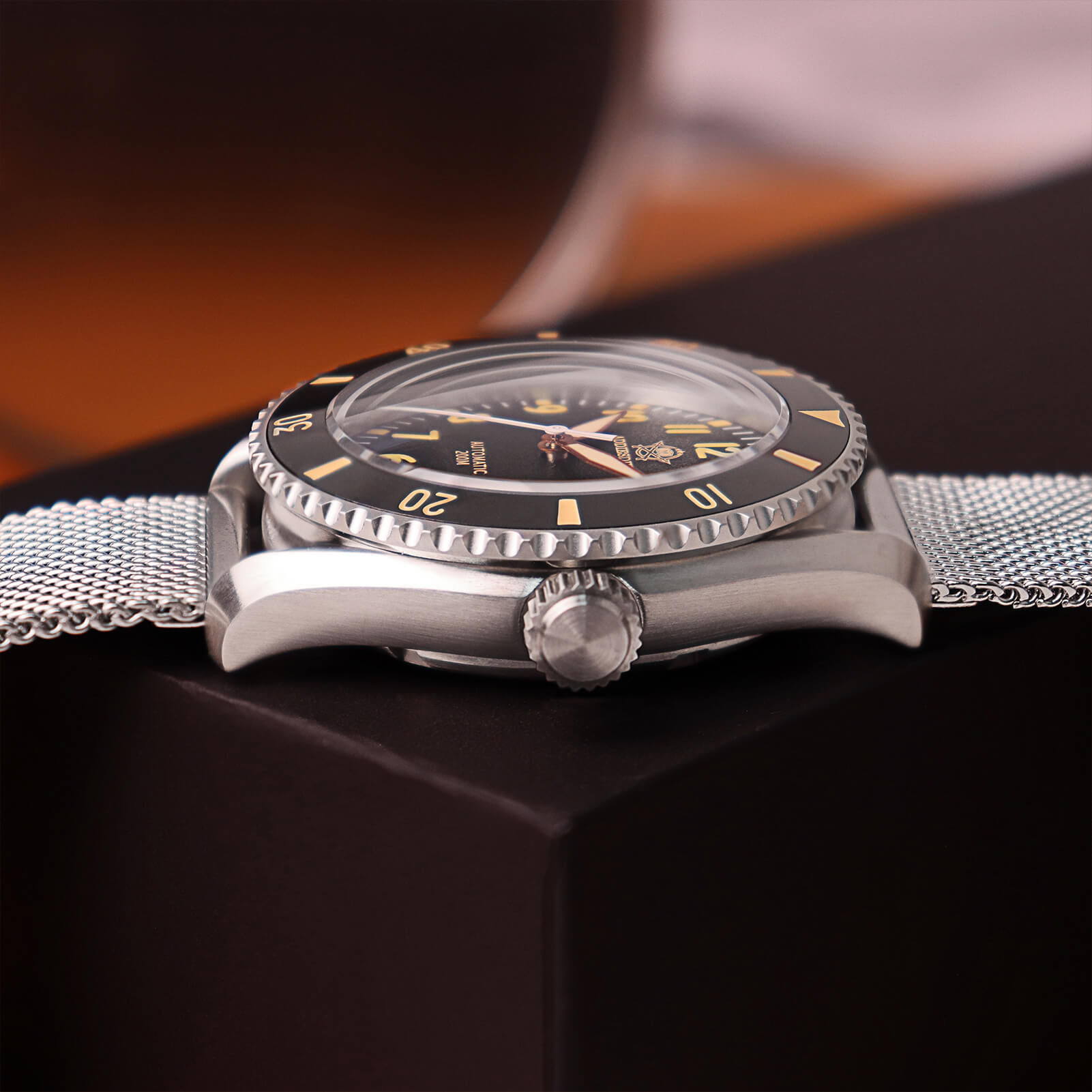 ADDIESDIVE Reloj automático para hombre Diver 200M (MY-H9)-watch-Correa de cuero-