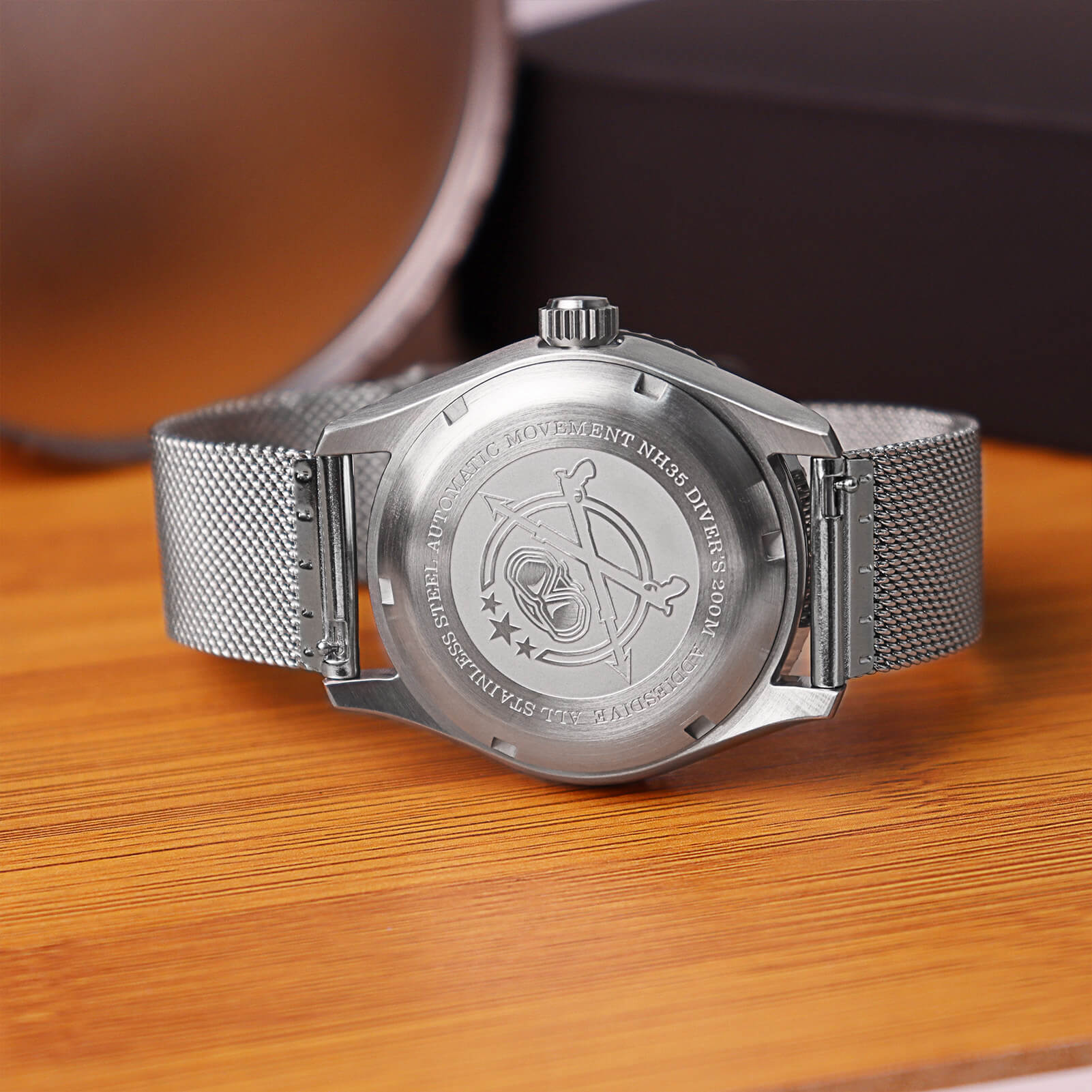 ADDIESDIVE Reloj automático para hombre Diver 200M (MY-H9)-watch-Correa de cuero-