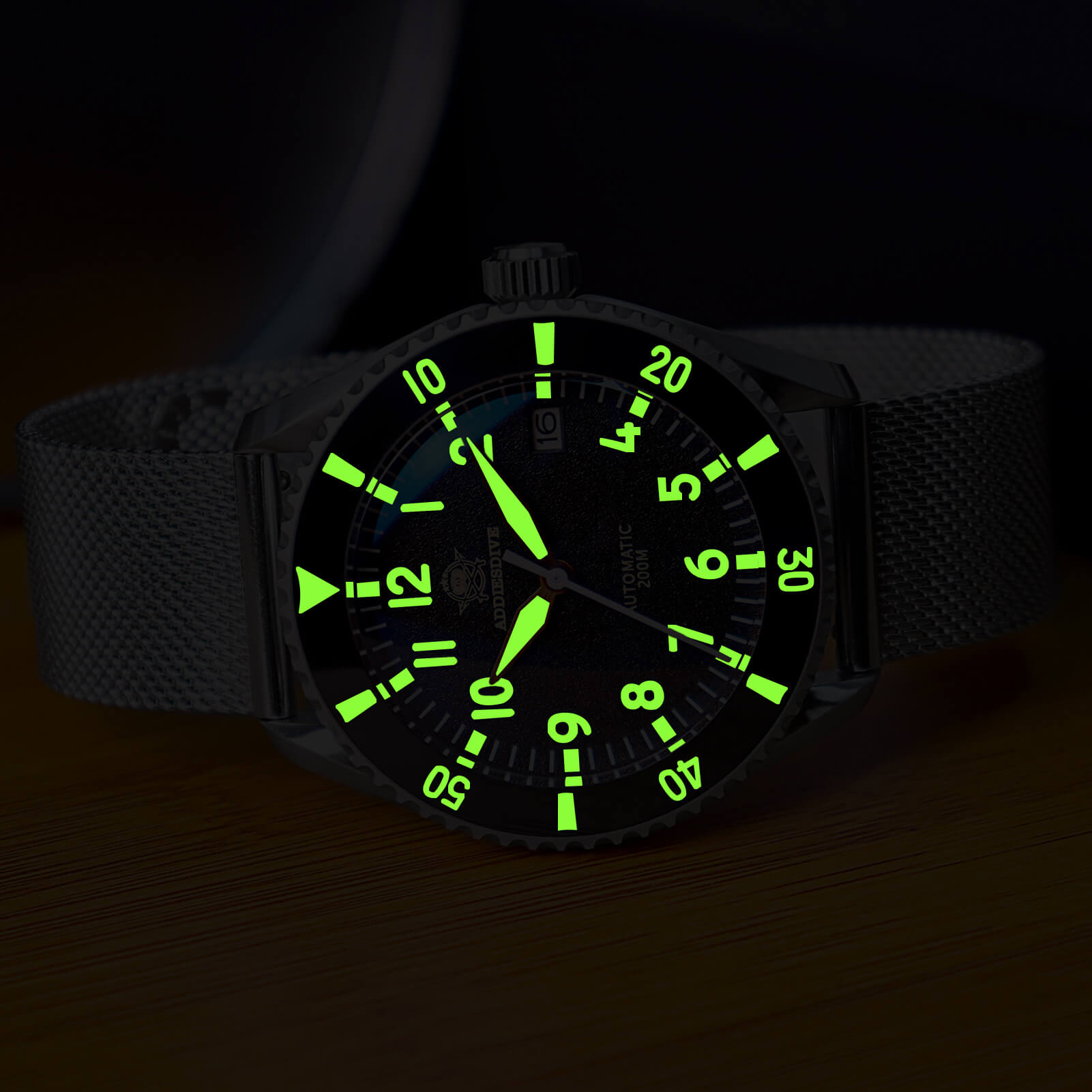 ADDIESDIVE Reloj automático para hombre Diver 200M (MY-H9)-watch-Correa de cuero-