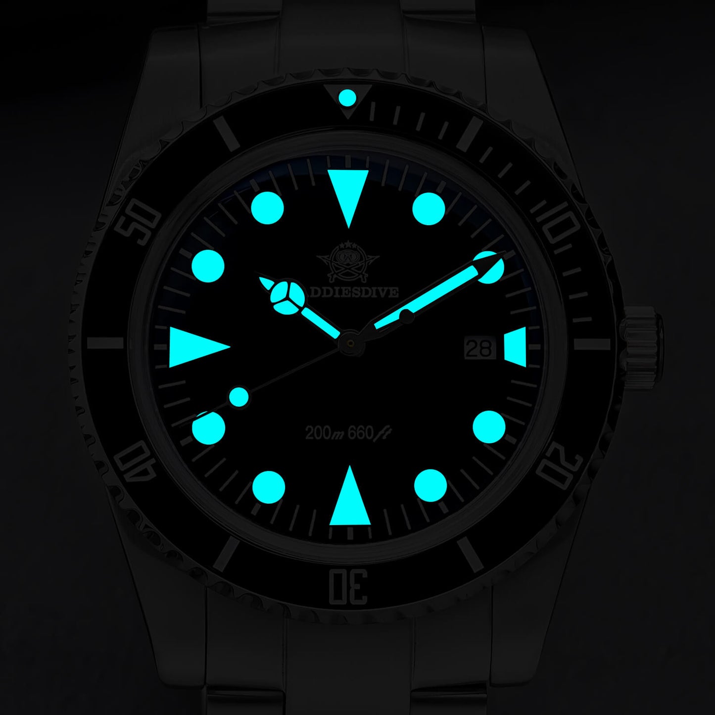 ADDIESDIVE Reloj de Cuarzo de 39 mm con bisel rotatorio bidireccional AD2068-Negro-