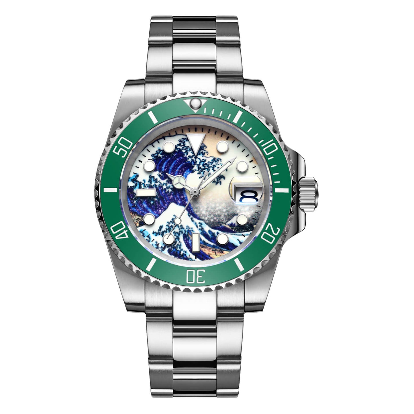 ADDIESDIVE Reloj de buceo Great Wave Sub(H3AC-Surf)-divers watch-Verde-