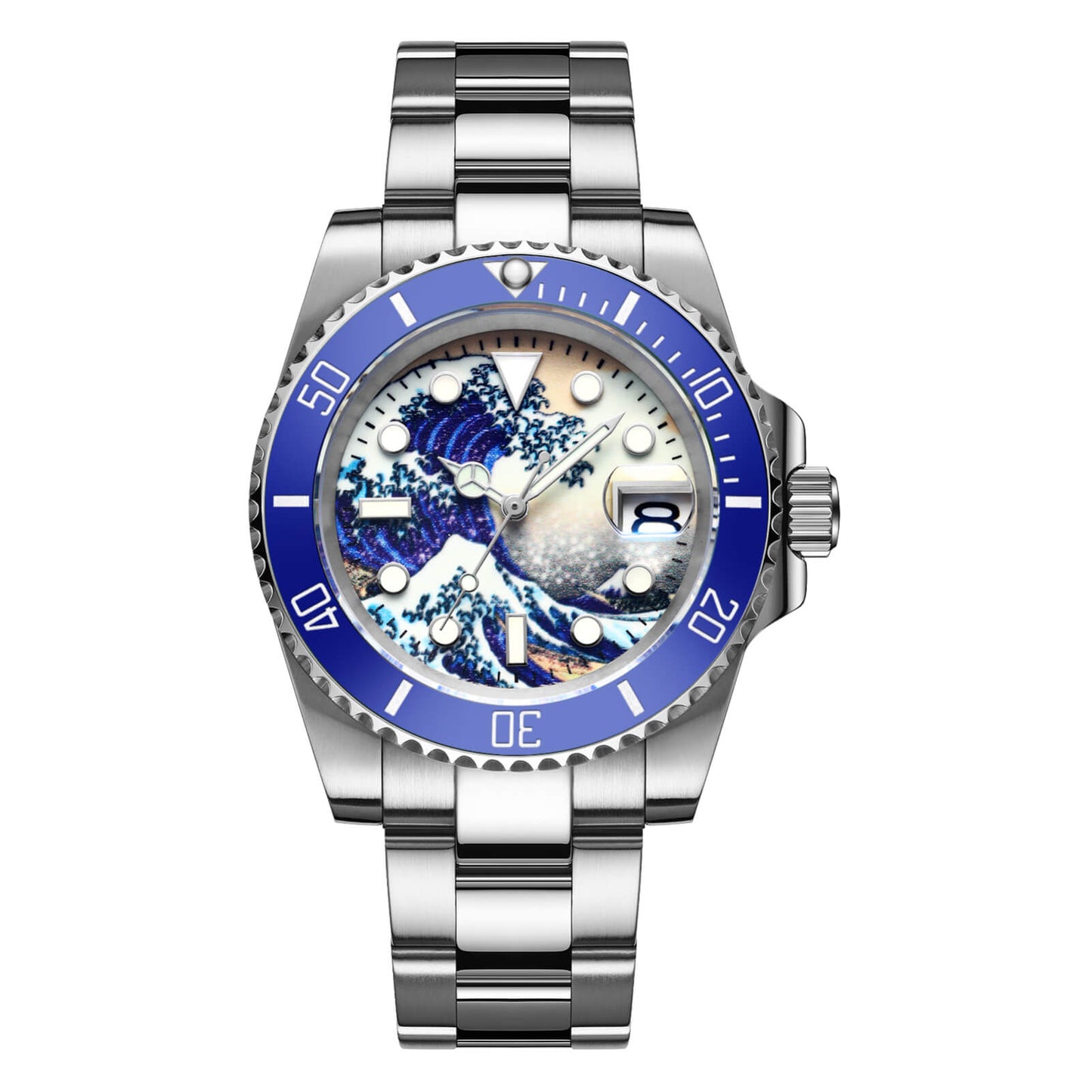 ADDIESDIVE Reloj de buceo Great Wave Sub(H3AC-Surf)-divers watch-Azul-