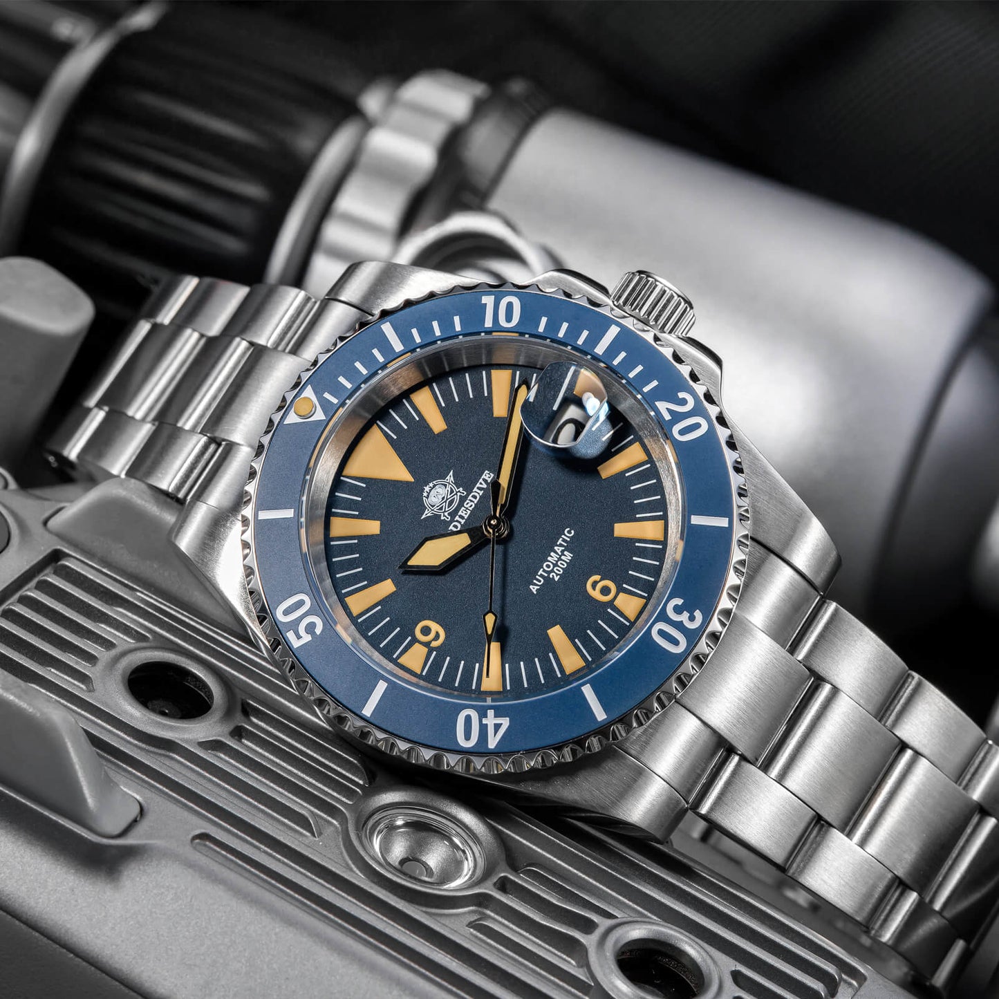 ADDIESDIVE Reloj de buceo Retro Sword Sub NH35 AD2064-Negro-