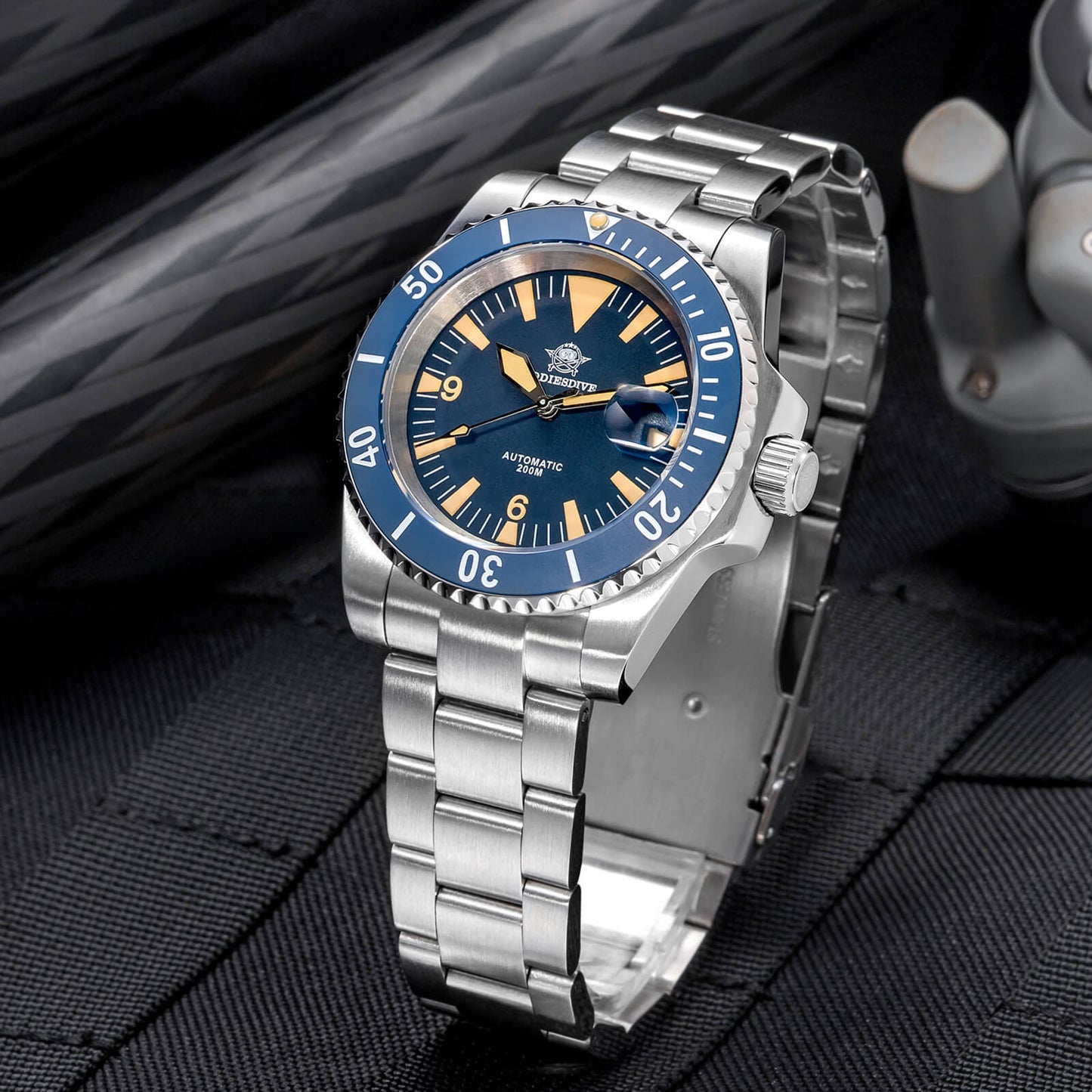 ADDIESDIVE Reloj de buceo Retro Sword Sub NH35 AD2064-Negro-