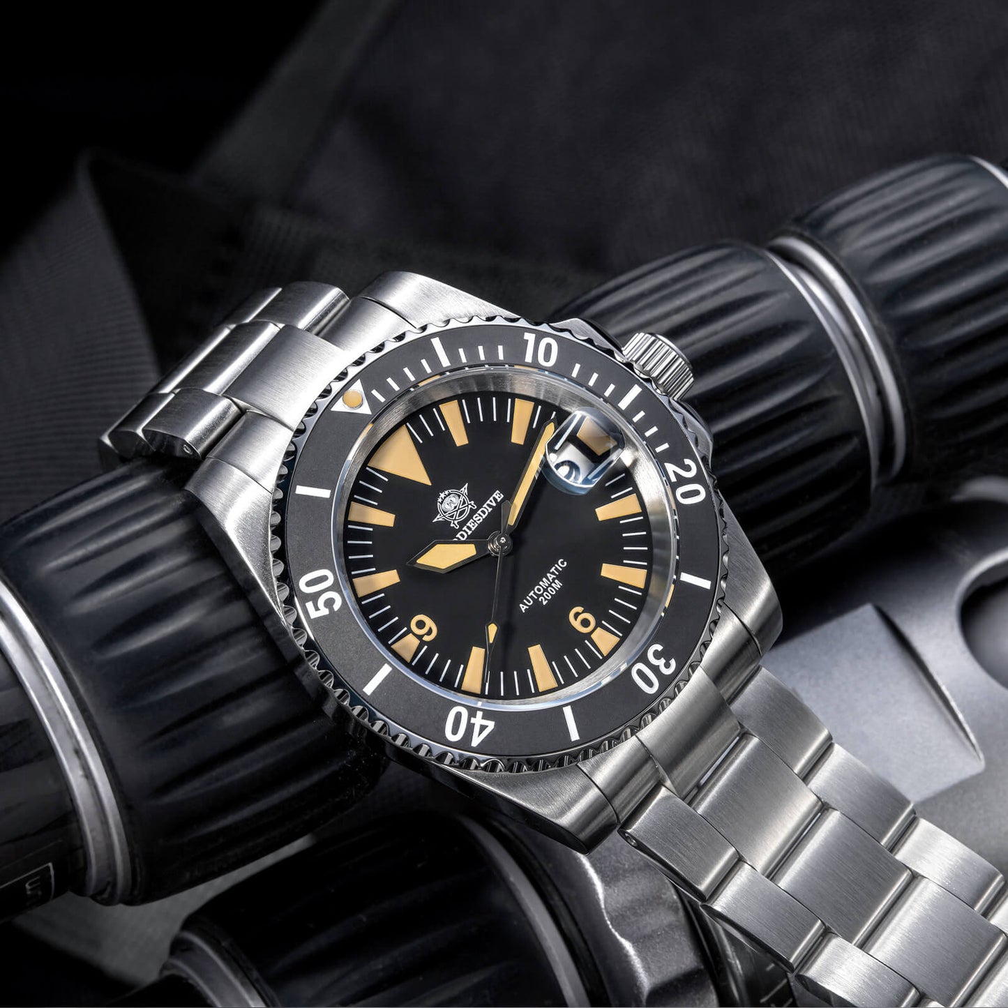 ADDIESDIVE Reloj de buceo Retro Sword Sub NH35 AD2064-Negro-
