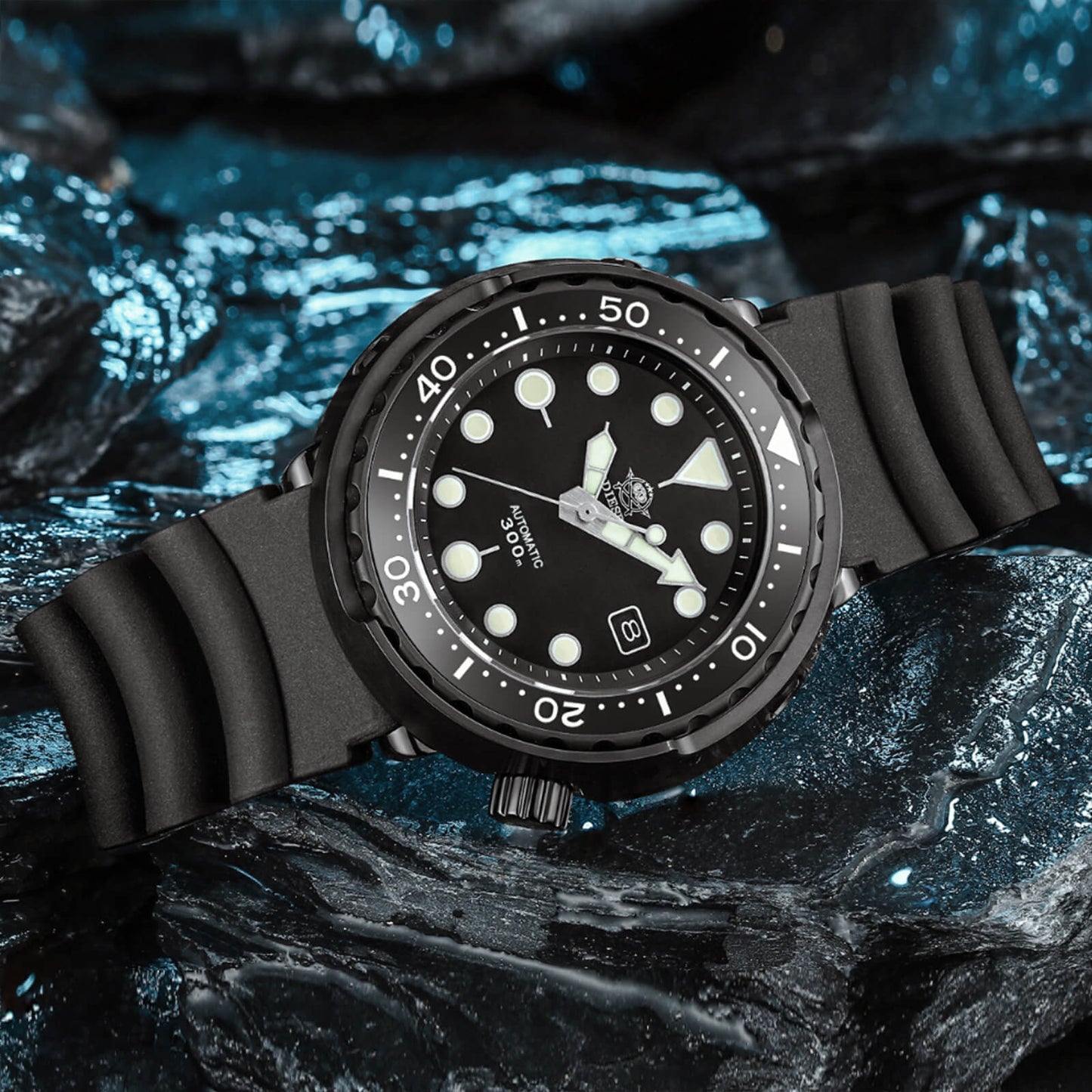 ADDIESDIVE Reloj de buceo automático Tuna Diver 300M ( MY-H5B)-divers watch-Logotipo ADDIESDIVE-