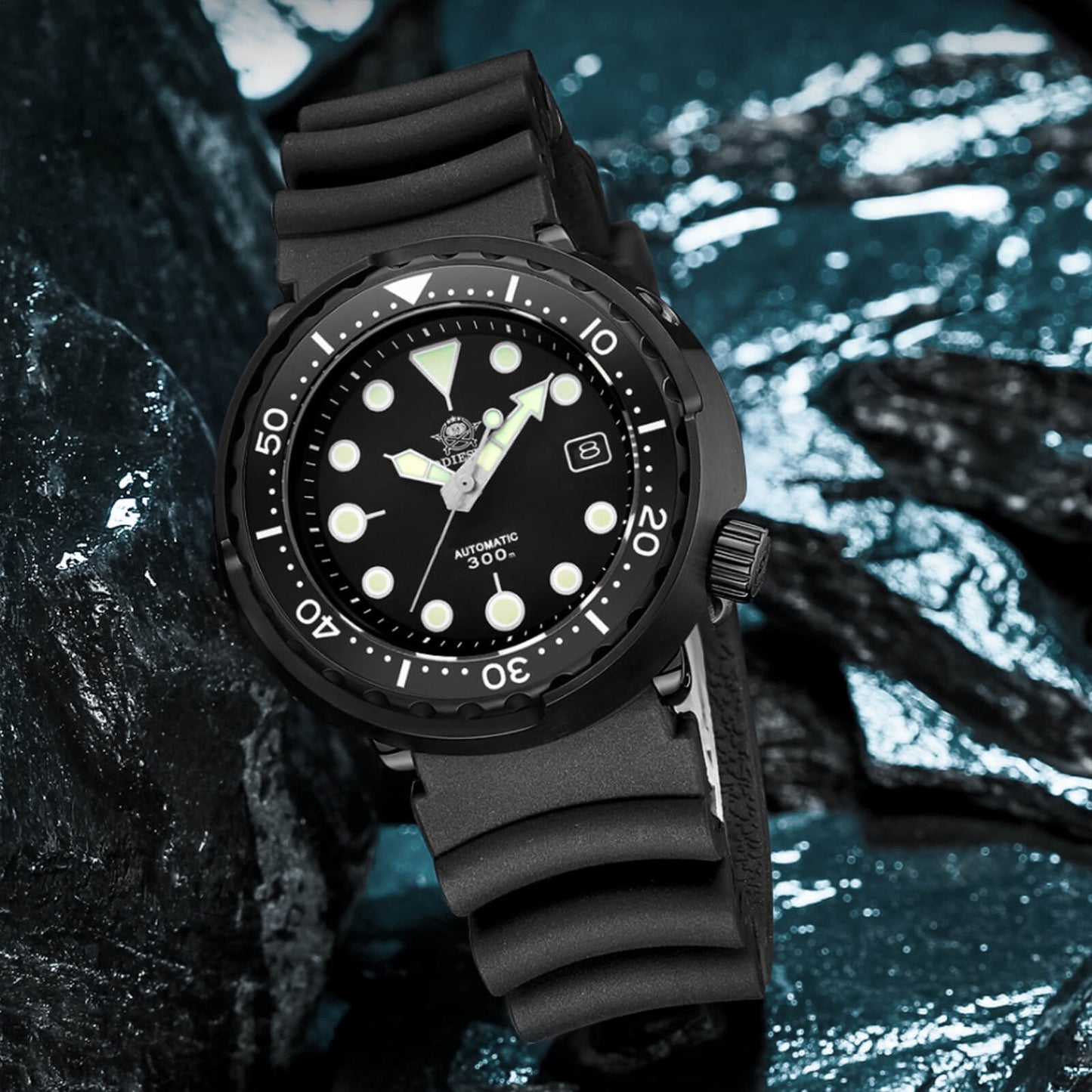 ADDIESDIVE Reloj de buceo automático Tuna Diver 300M ( MY-H5B)-divers watch-Logotipo ADDIESDIVE-
