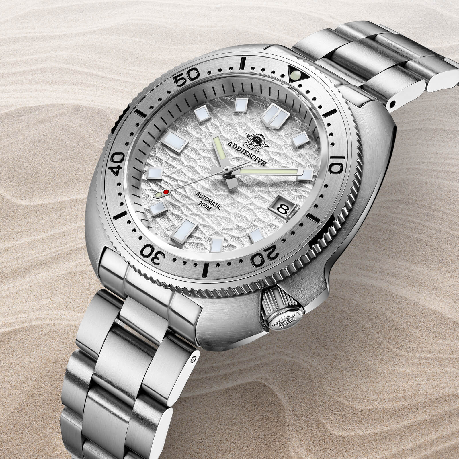 ADDIESDIVE®Reloj de buceo automático blanco tortuga 1970 Homenaje al capitán Willard ( AD2117)-divers watch-