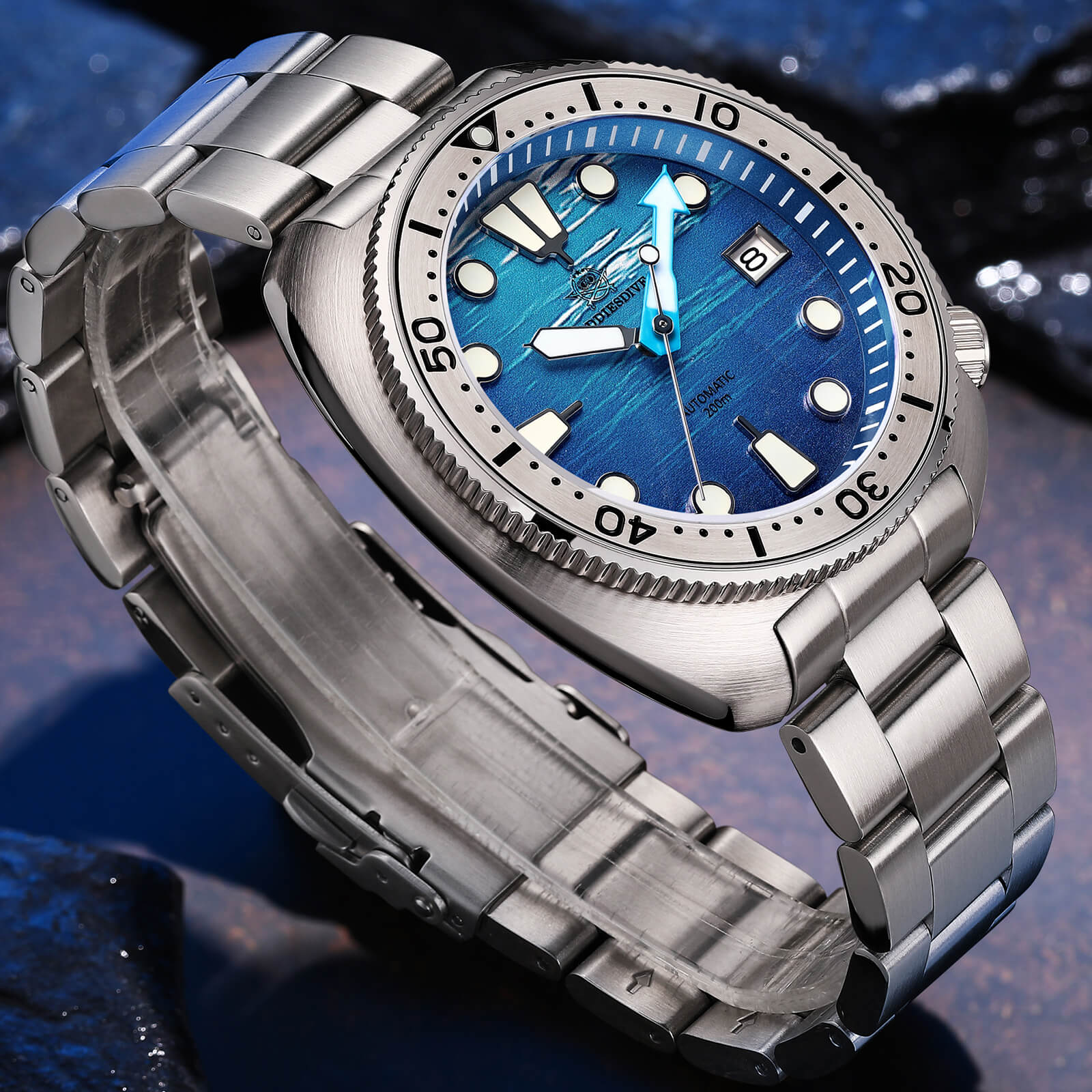ADDIESDIVE Reloj de buceo con esfera de tortuga 3D(AD2045)-