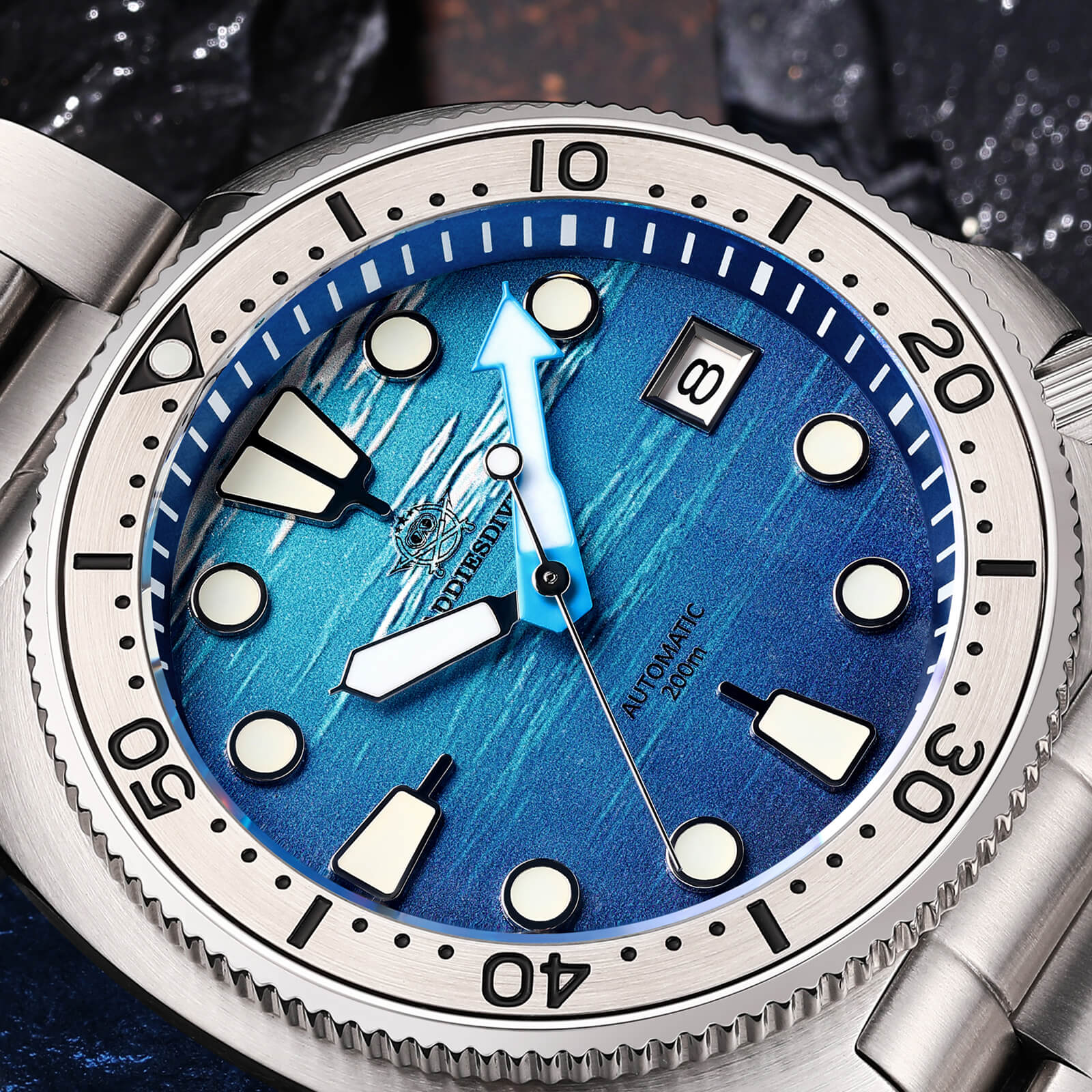 ADDIESDIVE Reloj de buceo con esfera de tortuga 3D(AD2045)-