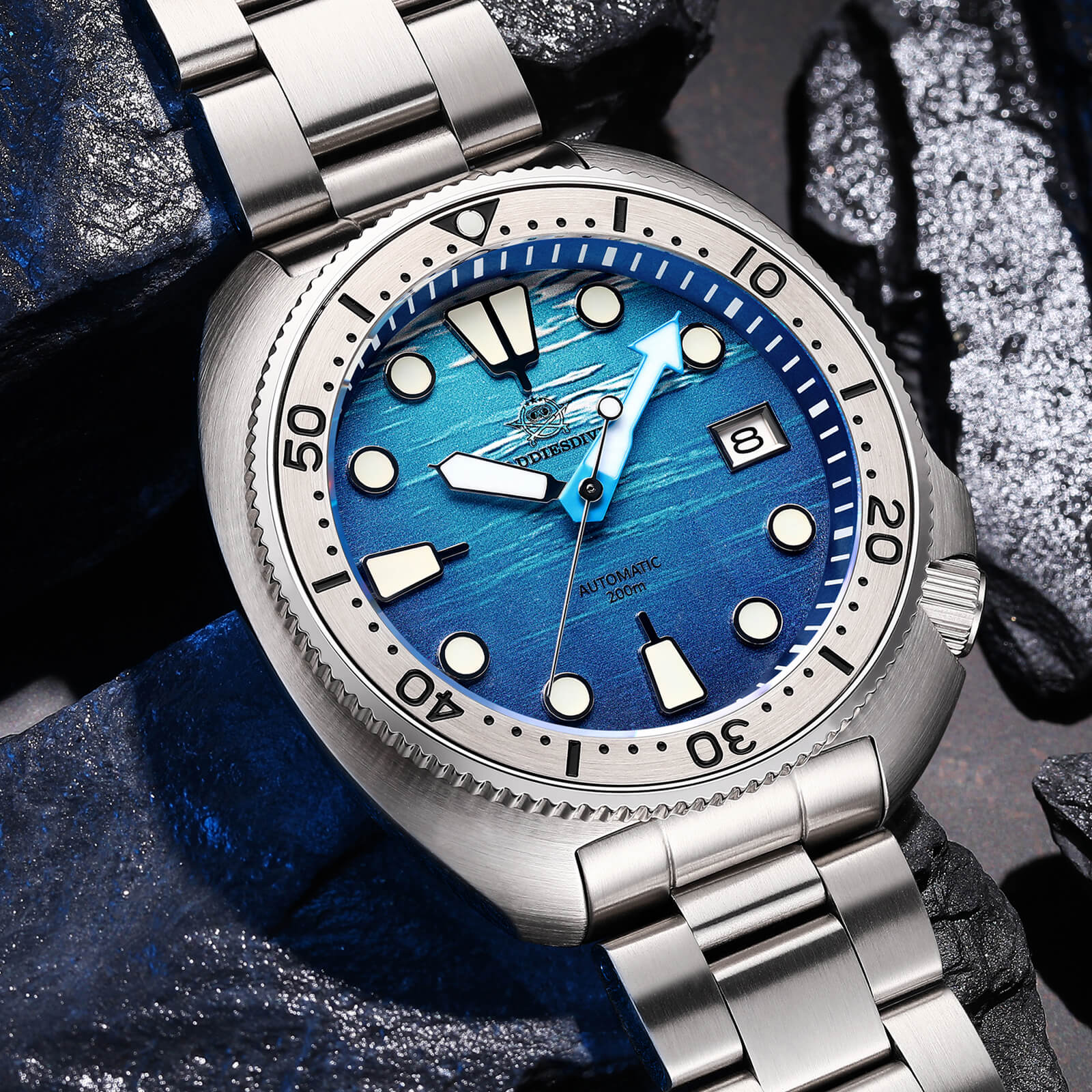 ADDIESDIVE Reloj de buceo con esfera de tortuga 3D(AD2045)-
