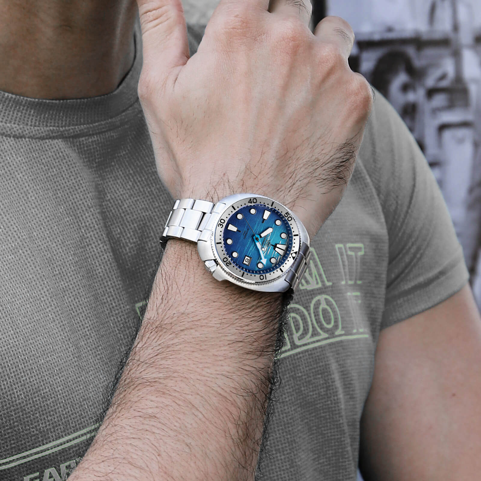 ADDIESDIVE Reloj de buceo con esfera de tortuga 3D(AD2045)-