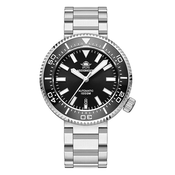 ADDIESDIVE Reloj de buceo profesional Diver 1000M 45MM (MY-H6)-divers watch-Negro-Pulsera Estilo Ostra-