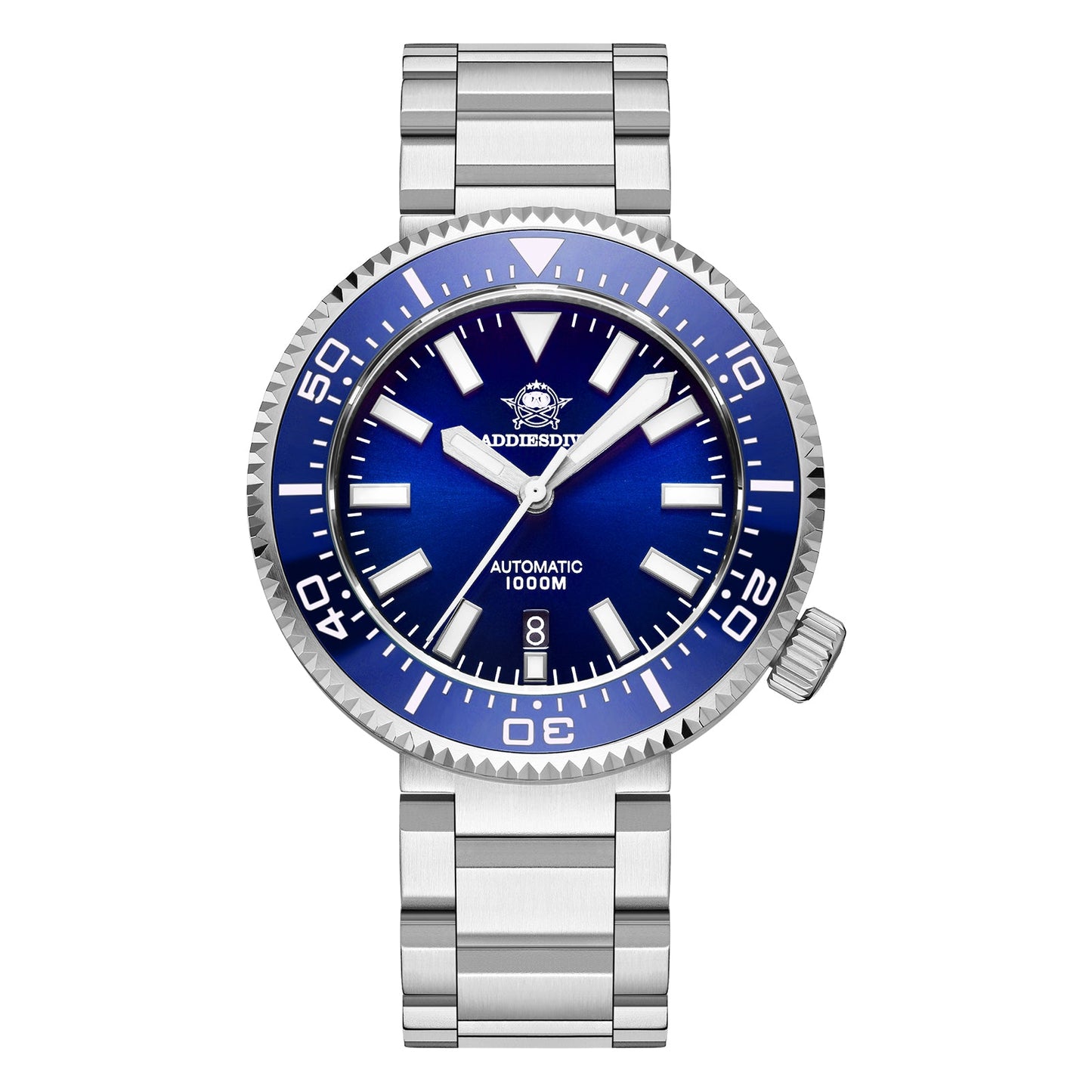 ADDIESDIVE Reloj de buceo profesional Diver 1000M 45MM (MY-H6)-divers watch-Azul-Pulsera Estilo Ostra-
