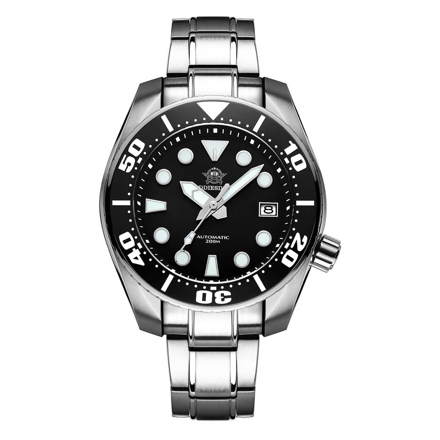 ADDIESDIVE® Reloj de buceo profesional Sumo Green para hombre 44,5 mm (MY-H10) Esfera negra/verde/azul-divers watch-Negro-