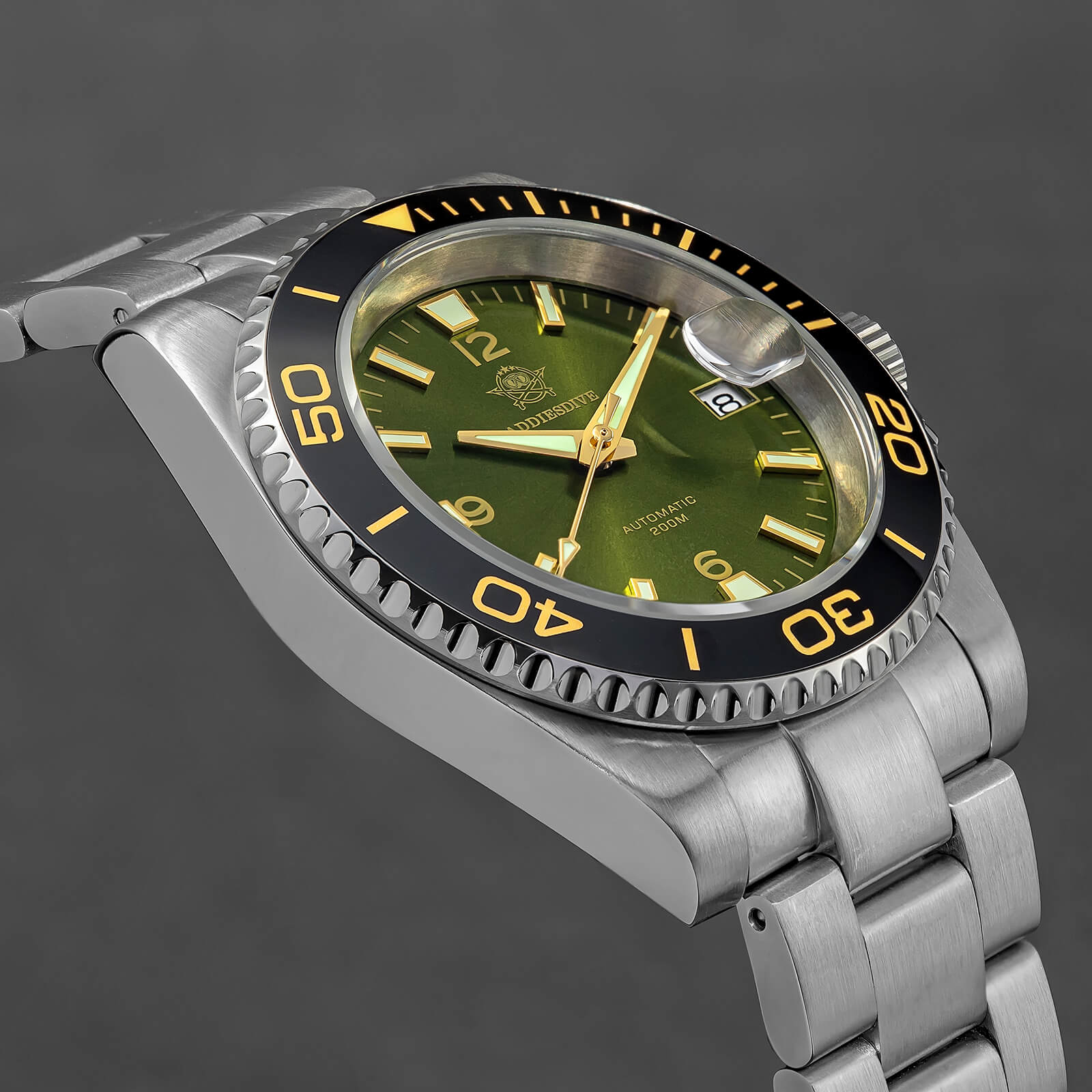ADDIESDIVE Reloj de buceo retro NH35 de AD2085-Negro-