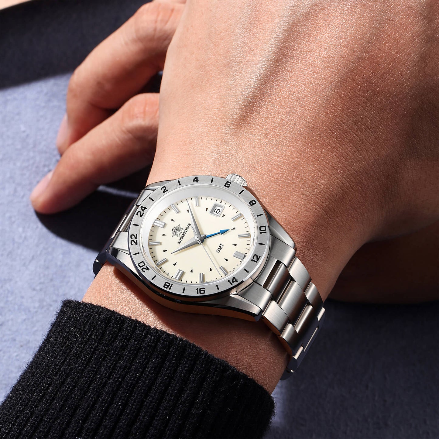 ADDIESDIVE Reloj de cuarzo GMT de 38mm AD2063-