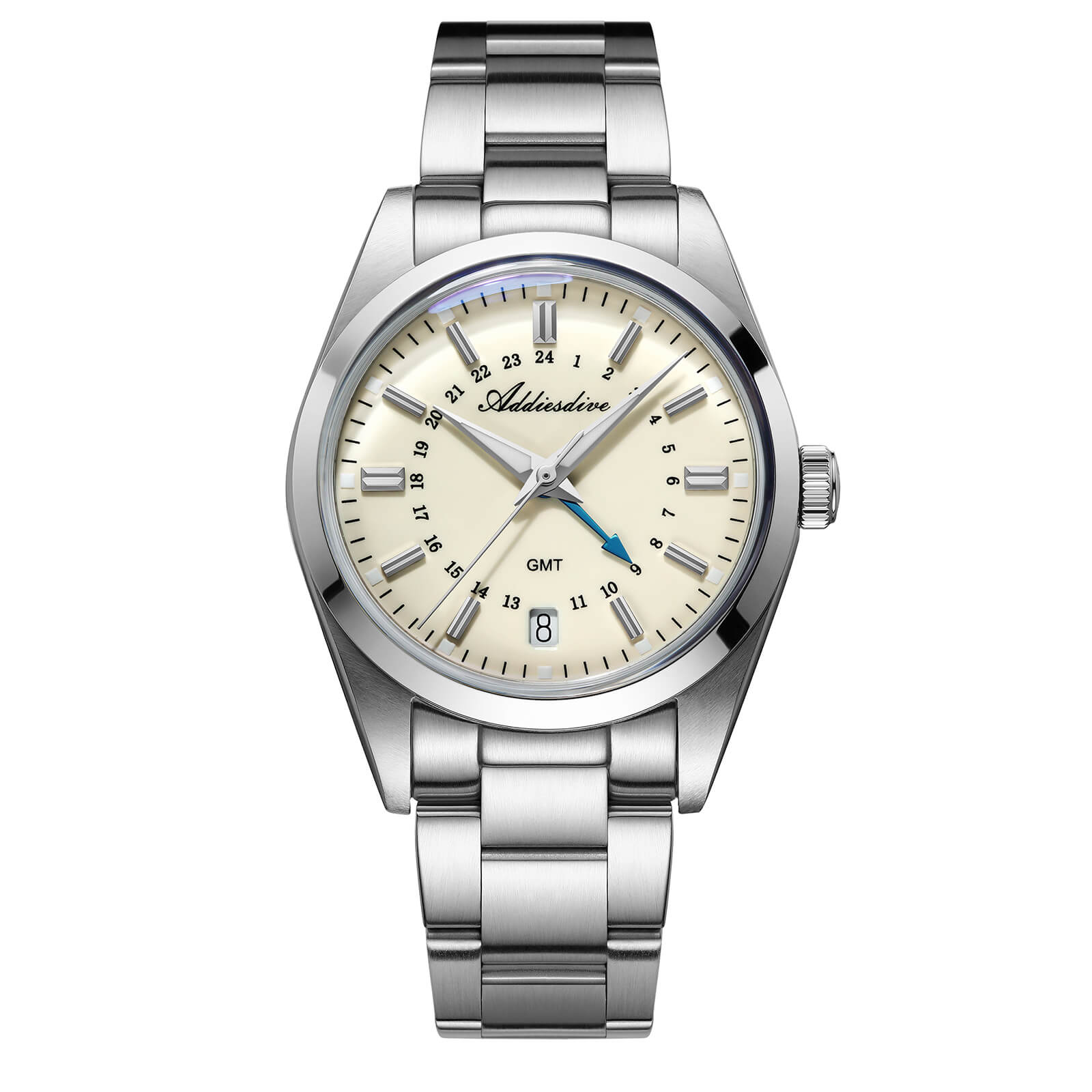 ADDIESDIVE Reloj de cuarzo GMT de la colección Elegance AD2065-divers watch-Beige-