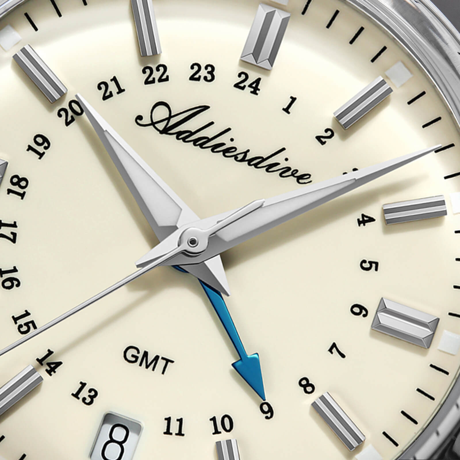 ADDIESDIVE Reloj de cuarzo GMT de la colección Elegance AD2065-divers watch-Beige-