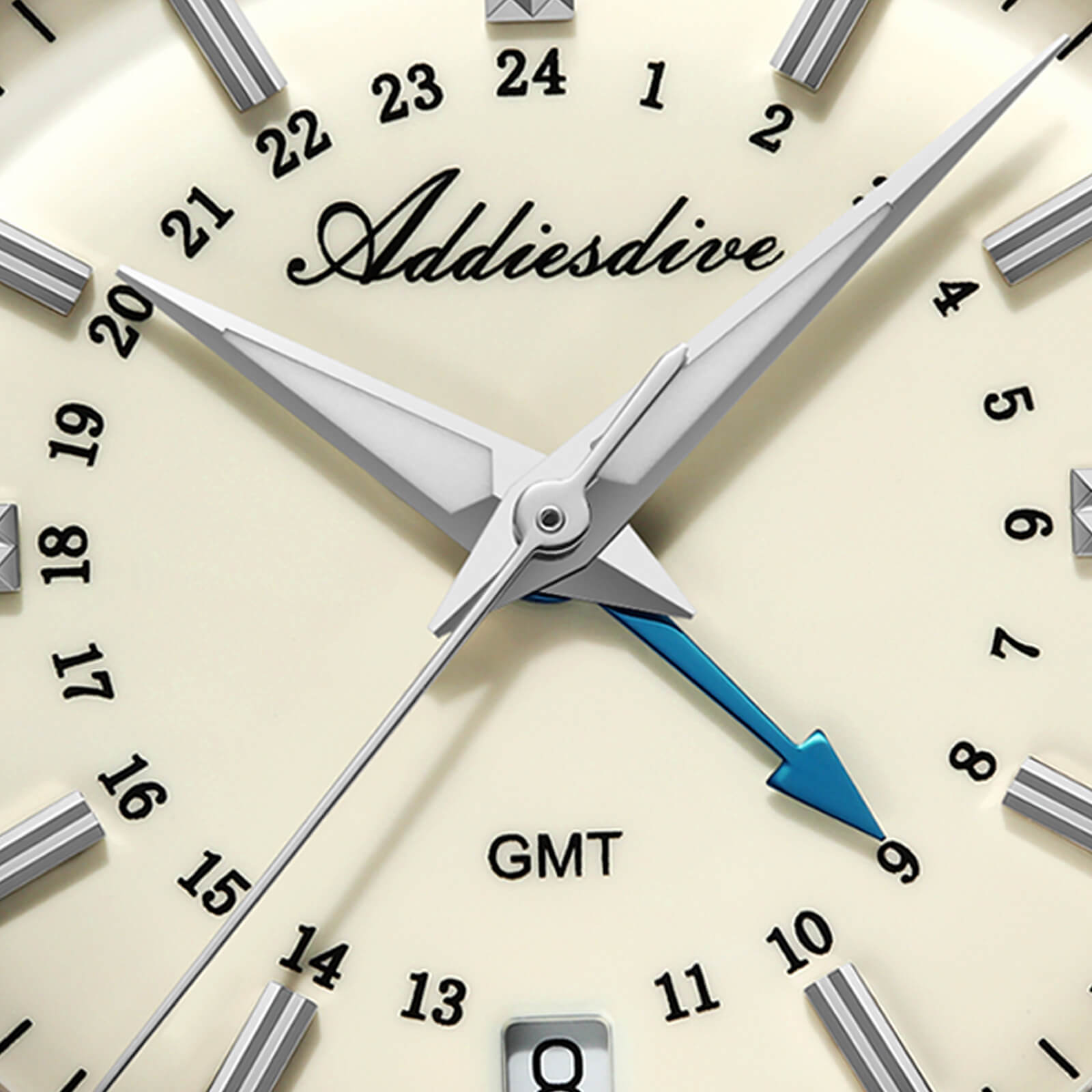 ADDIESDIVE Reloj de cuarzo GMT de la colección Elegance AD2065-divers watch-Beige-