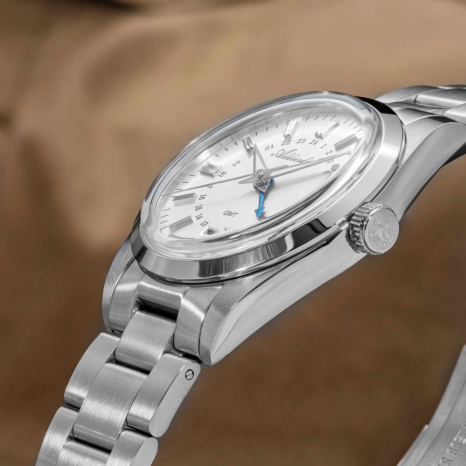 ADDIESDIVE Reloj de cuarzo GMT de la colección Elegance AD2065-divers watch-Beige-