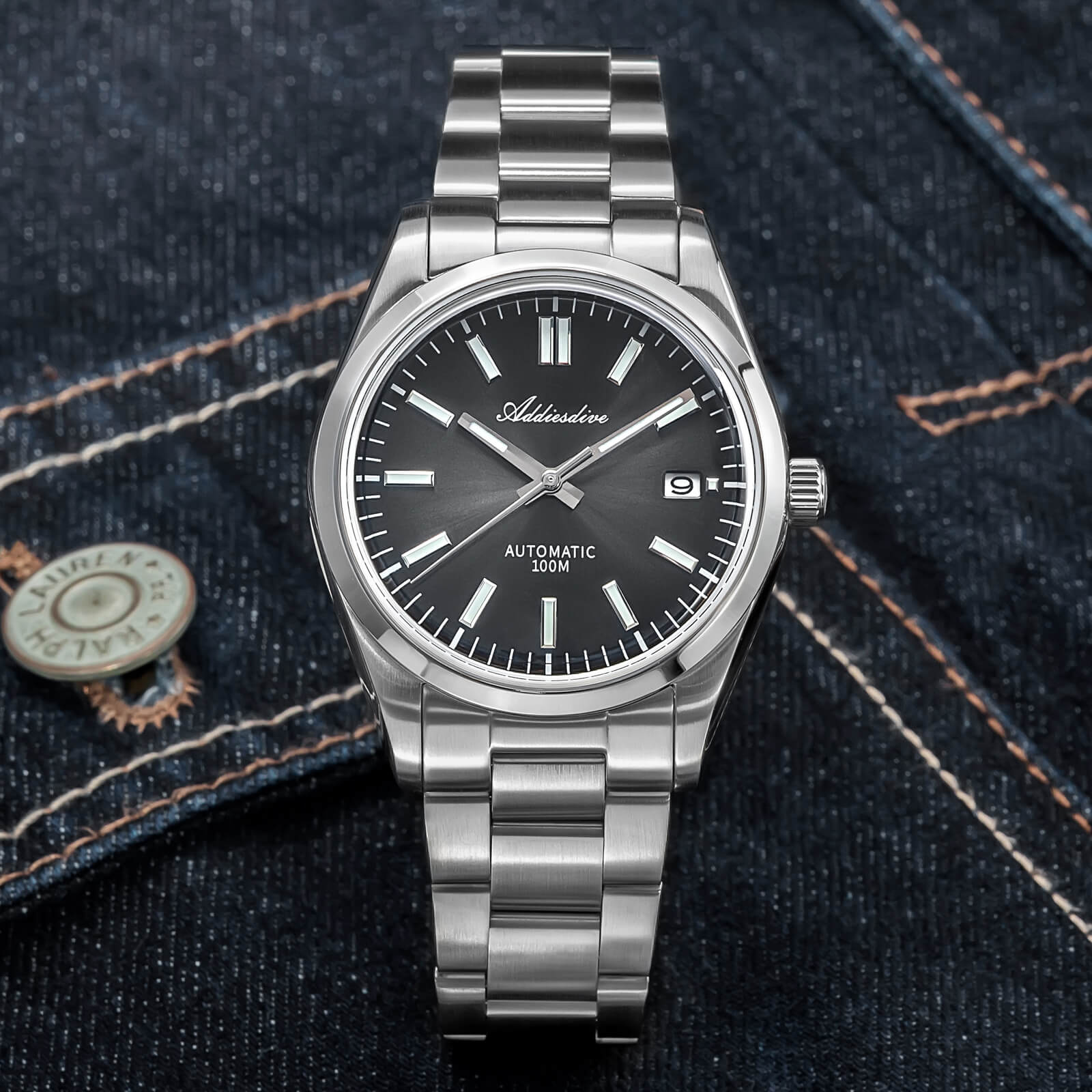ADDIESDIVE Reloj de diseño original para hombre AD2071-Gris degradado-