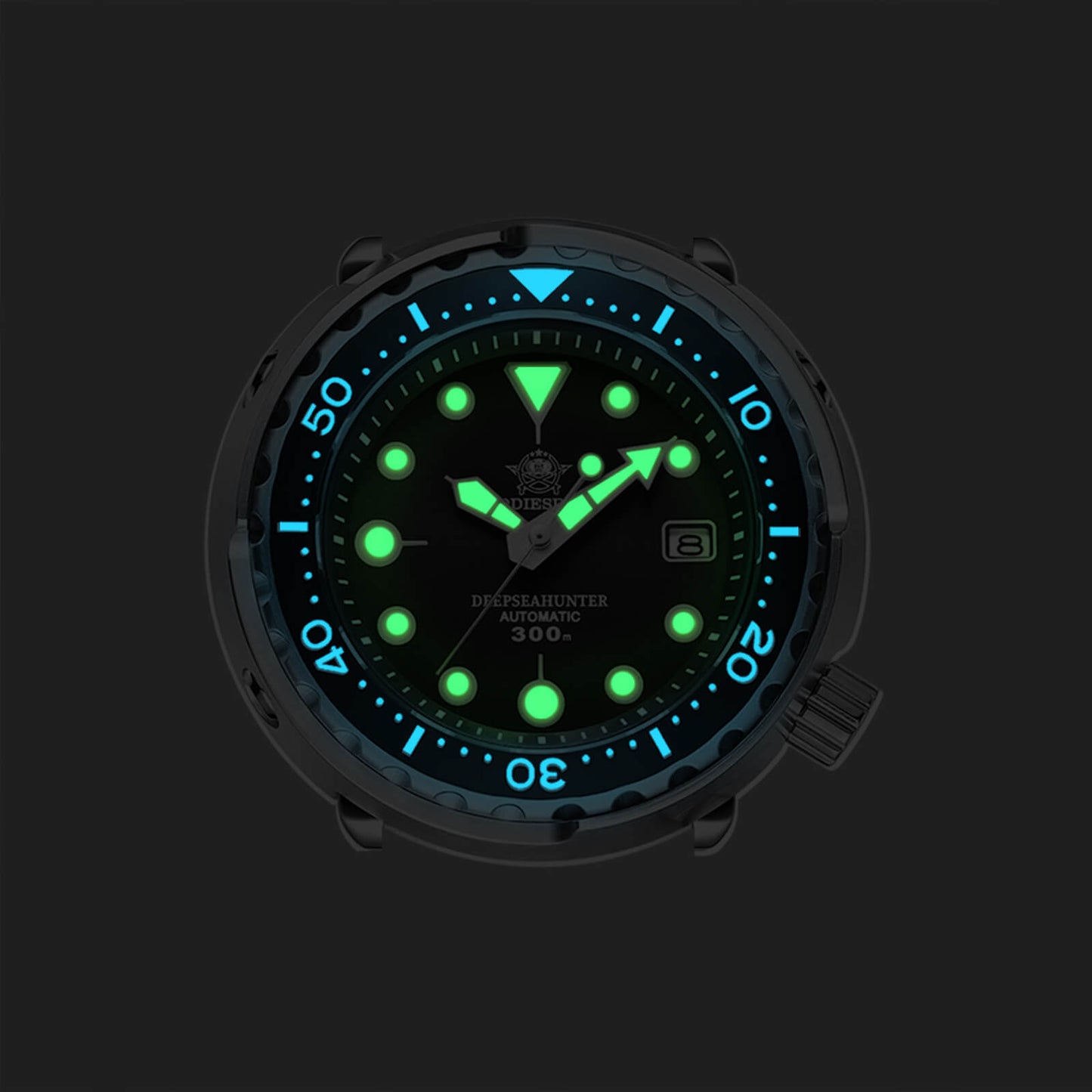ADDIESDIVE® Tuna 300M Reloj de buceo automático Tuna Diver 3 Colores ( MY-H5)-divers watch-Negro-Correa Oyster-