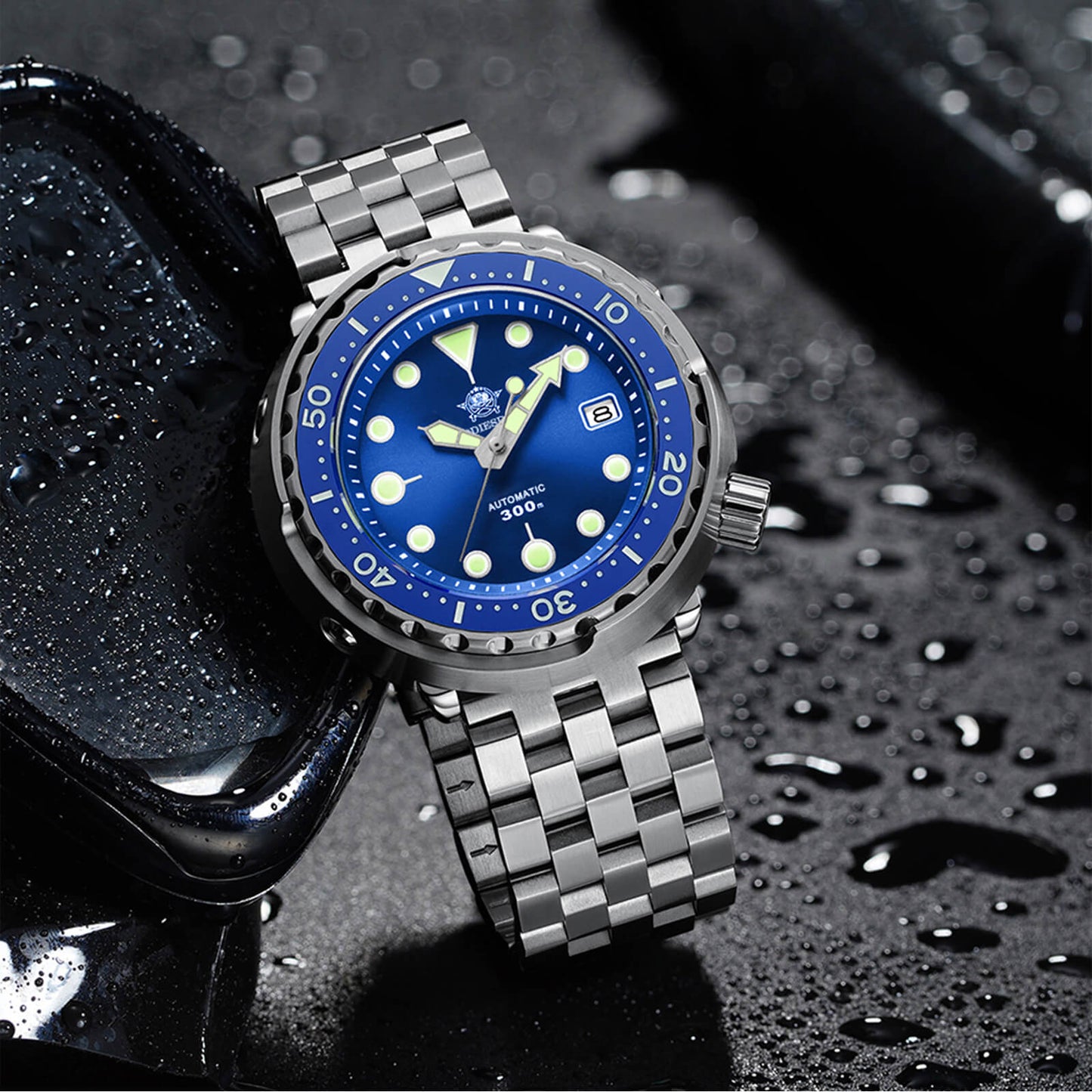 ADDIESDIVE® Tuna 300M Reloj de buceo automático Tuna Diver 3 Colores ( MY-H5)-divers watch-Azul-Correa Jubilee-
