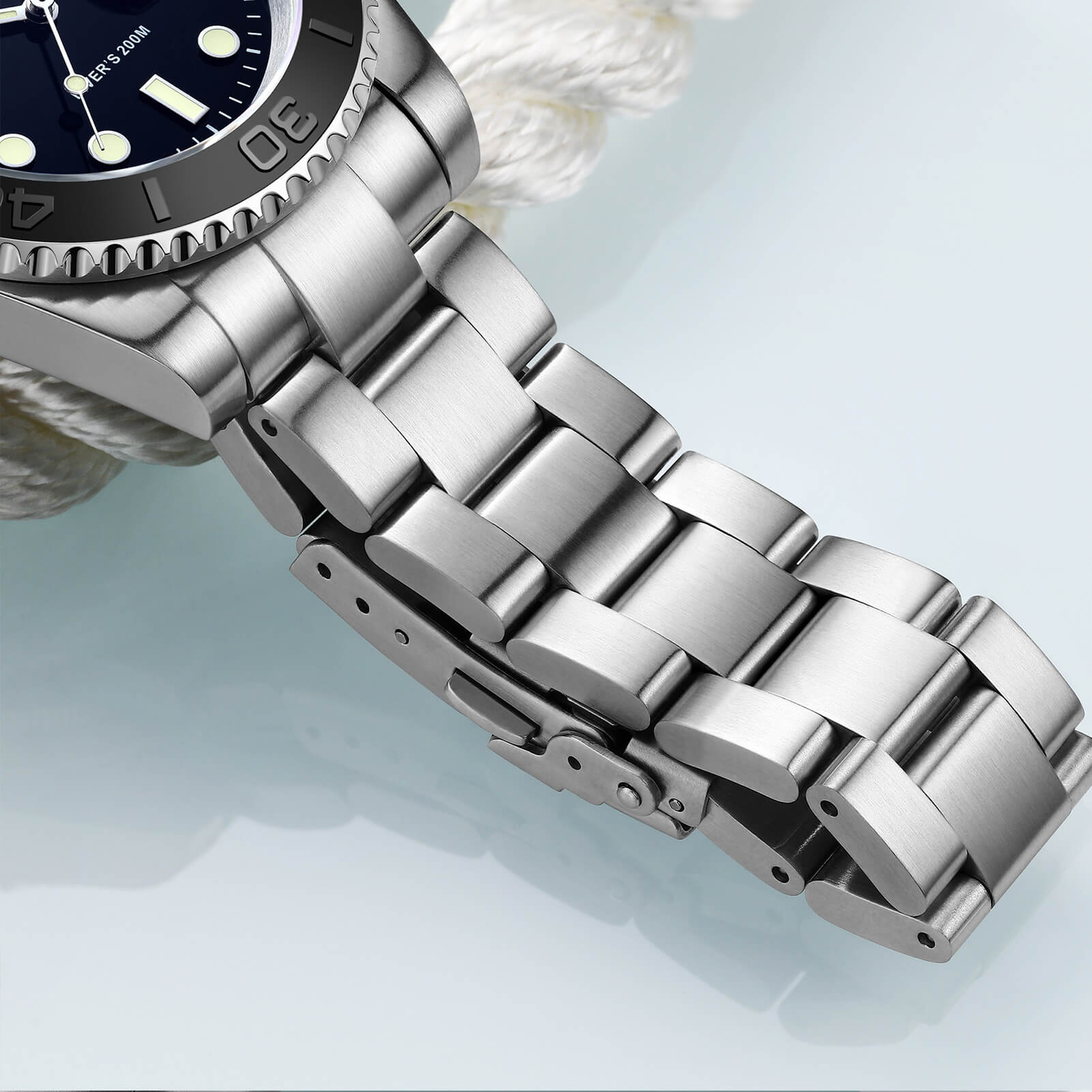 Addiesdive Reloj de cuarzo 41mm Diver's 200M (MY-H3C)-divers watch-Plata-