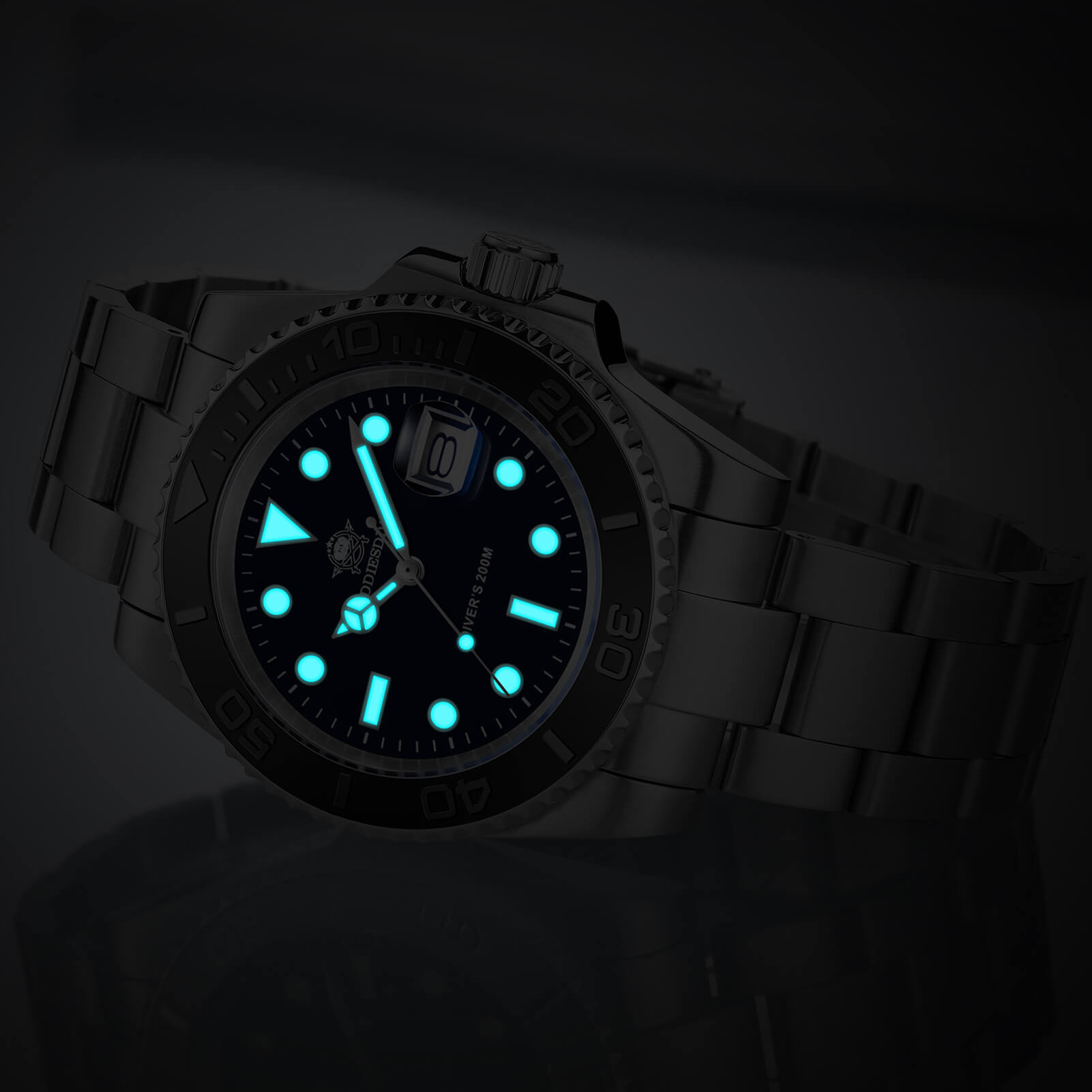 Addiesdive Reloj de cuarzo 41mm Diver's 200M (MY-H3C)-divers watch-Plata-