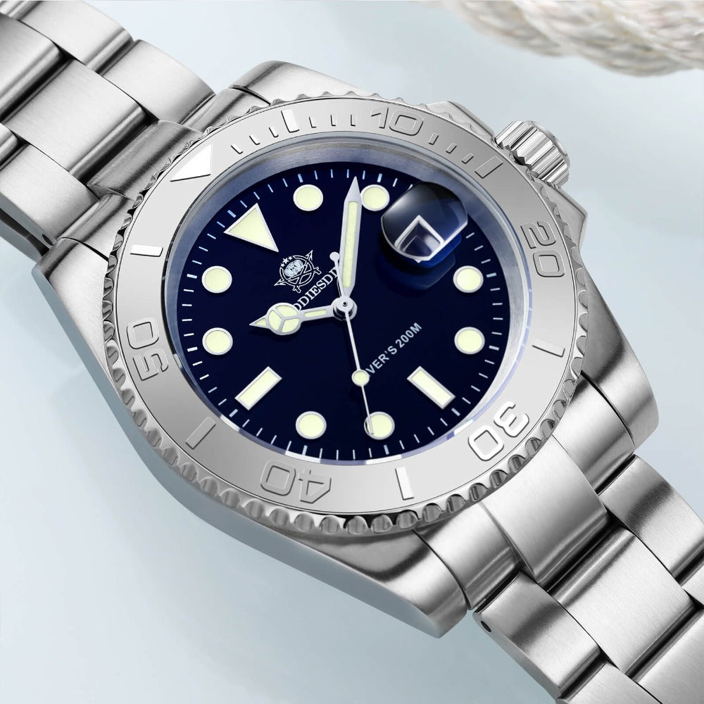 Addiesdive Reloj de cuarzo 41mm Diver's 200M (MY-H3C)-divers watch-Plata-